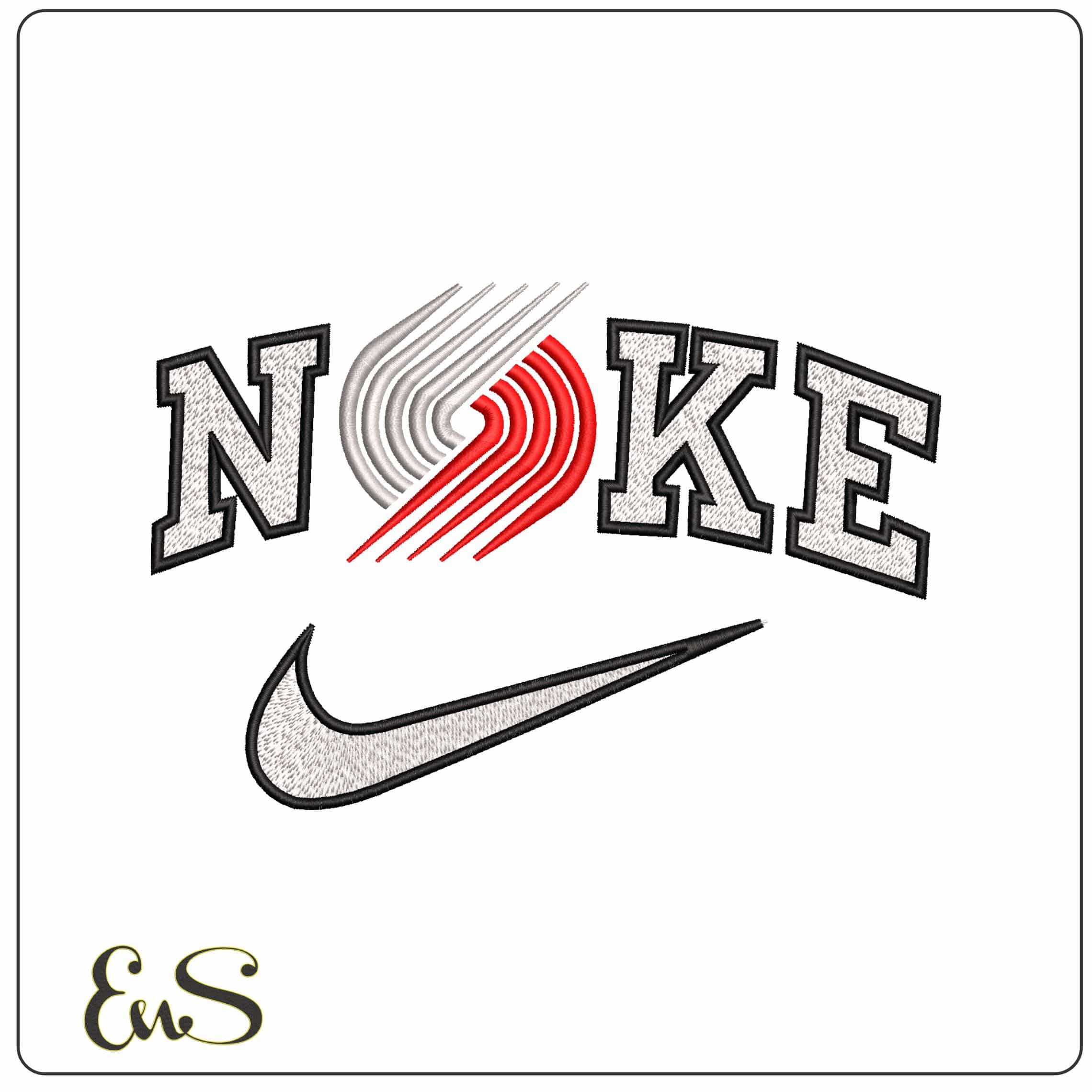 Nike Portland Trail Blazers Basketball NBA  - Elegant embroidery design file-instant download