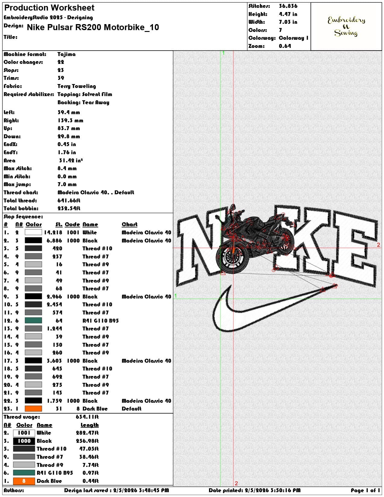 Nike Pulsar RS200 Motorbike  - Elegant embroidery design file-instant download — view 3