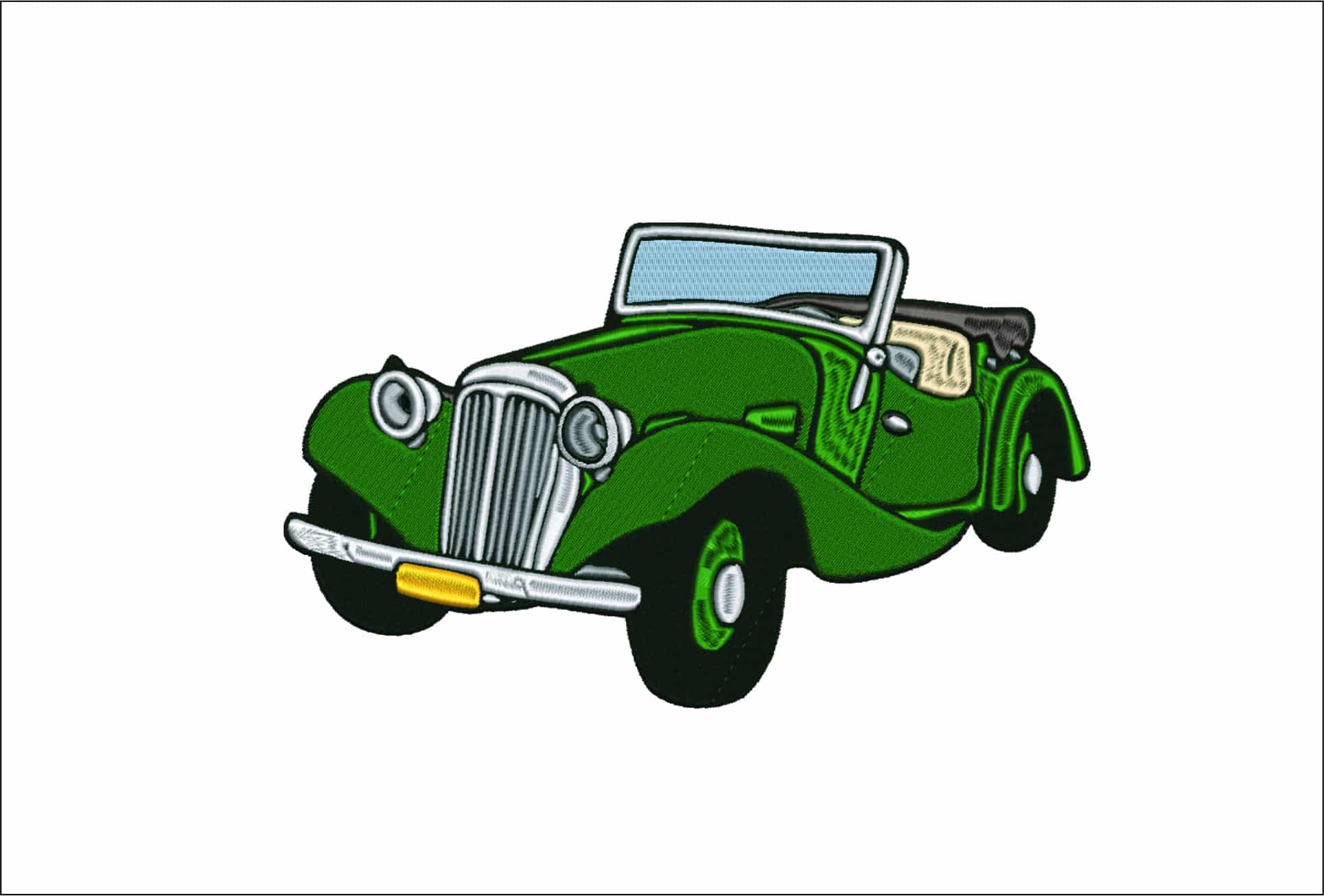 Early Morgan car embroidery design - Classic car embroidery design machine pattern toddler embroidery file - instant download in a frame