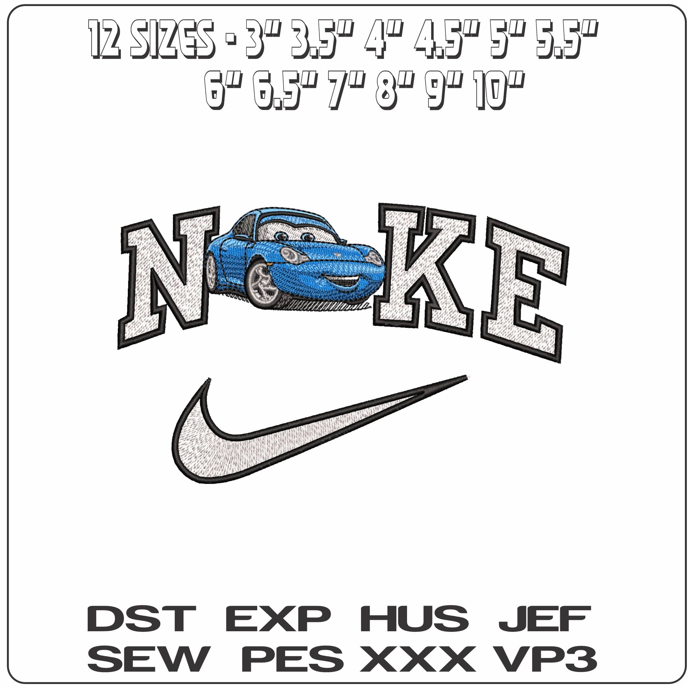 Nike Sally Carrera Cars Disney  - Elegant embroidery design file-instant download — view 2