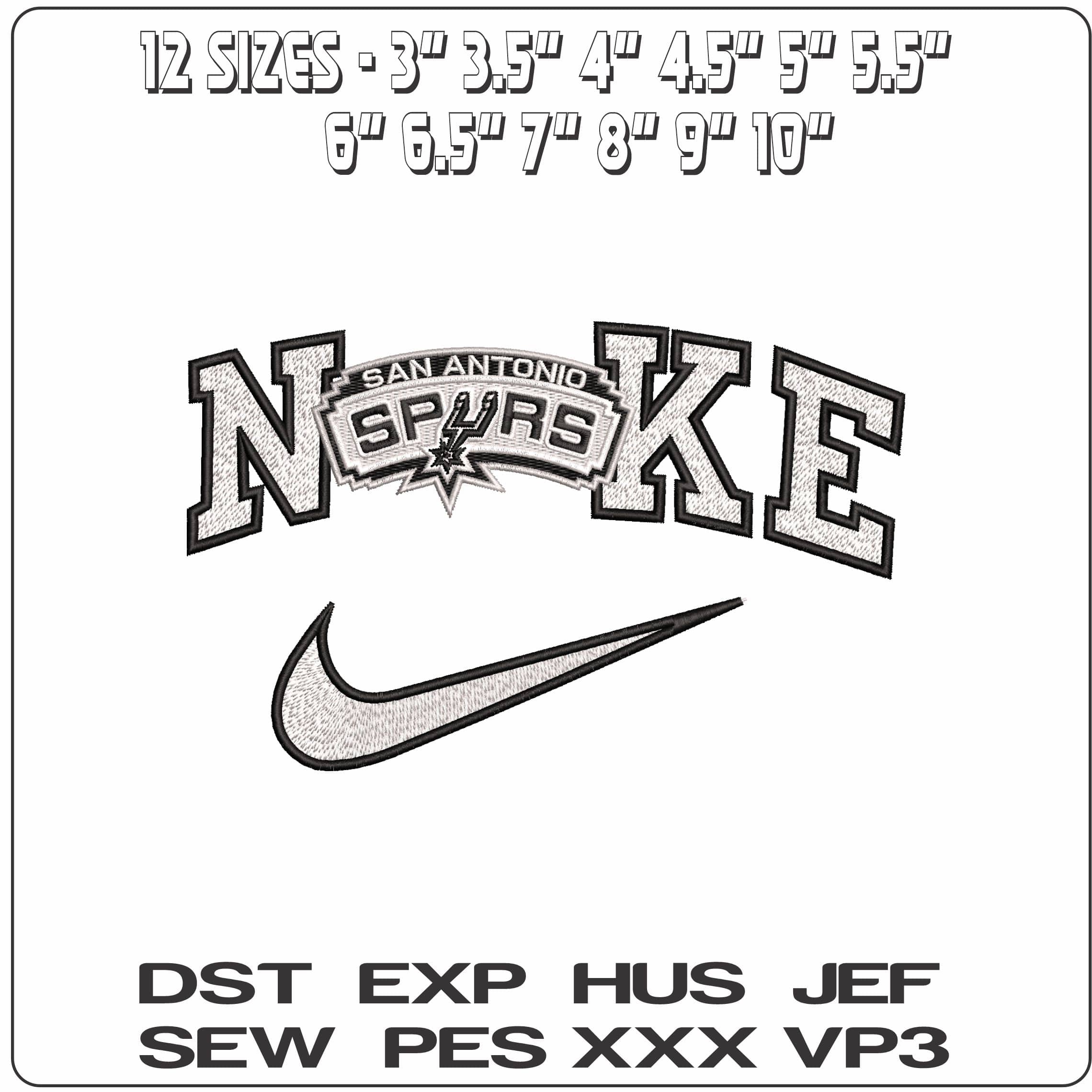 Nike San Antonio Spurs NBA  - Elegant embroidery design file-instant download — view 2