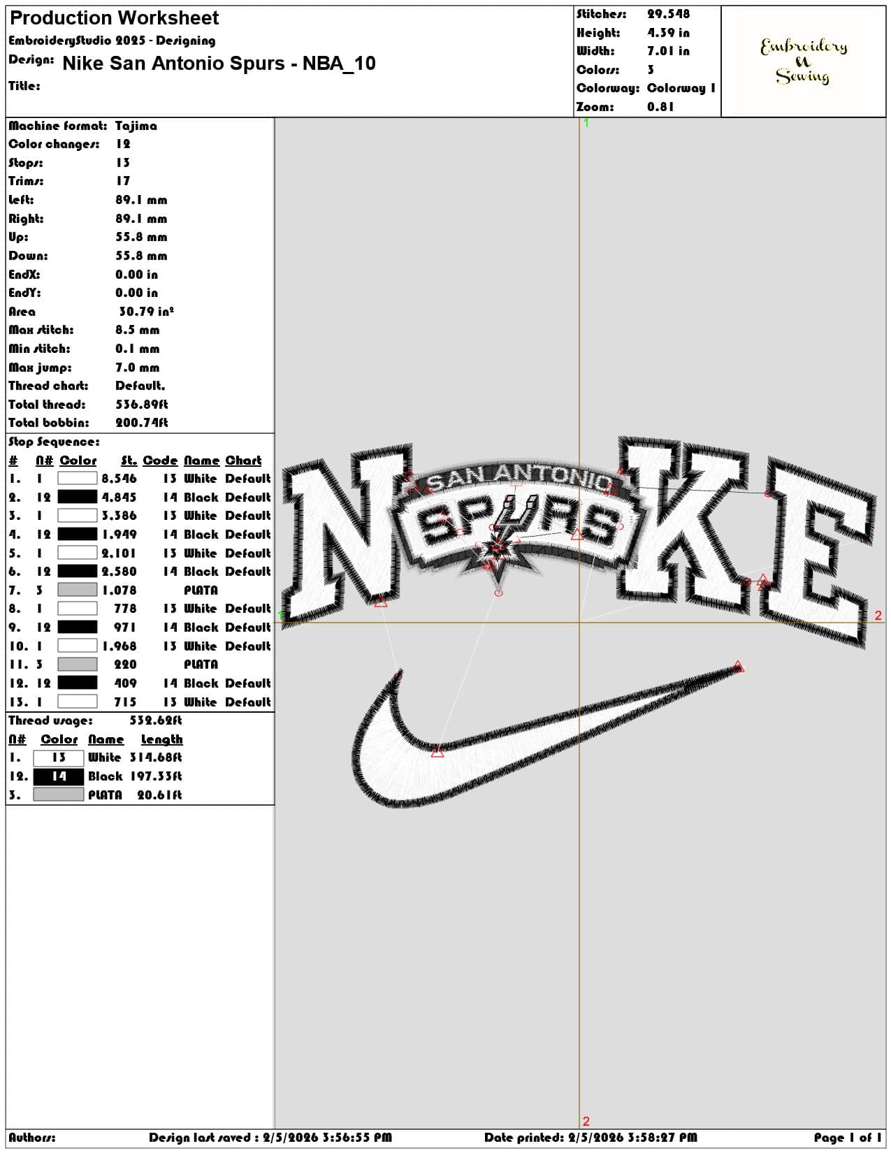 Nike San Antonio Spurs NBA  - Elegant embroidery design file-instant download — view 3