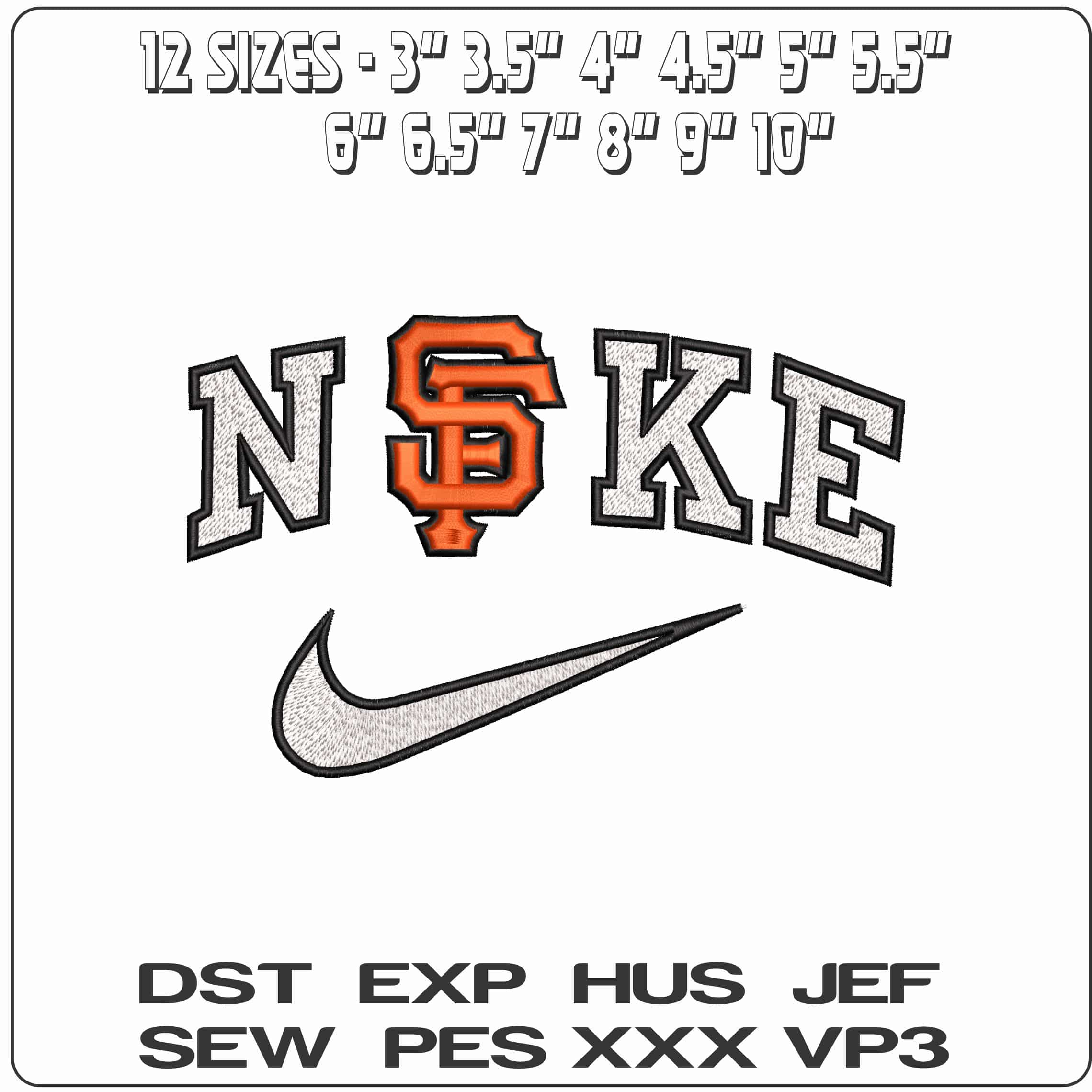 Nike San Francisco Giants 3D  - Elegant embroidery design file-instant download — view 2