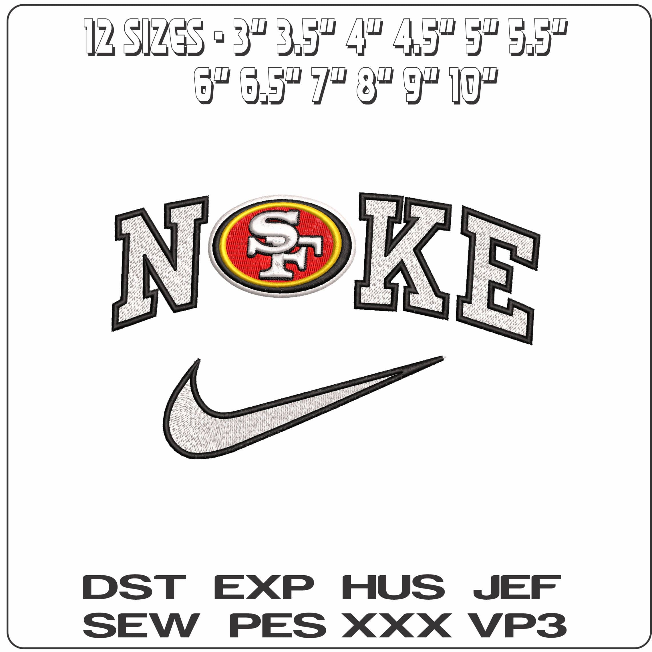 Nike San Fransico 49ers NFL  - Elegant embroidery design file-instant download — view 2