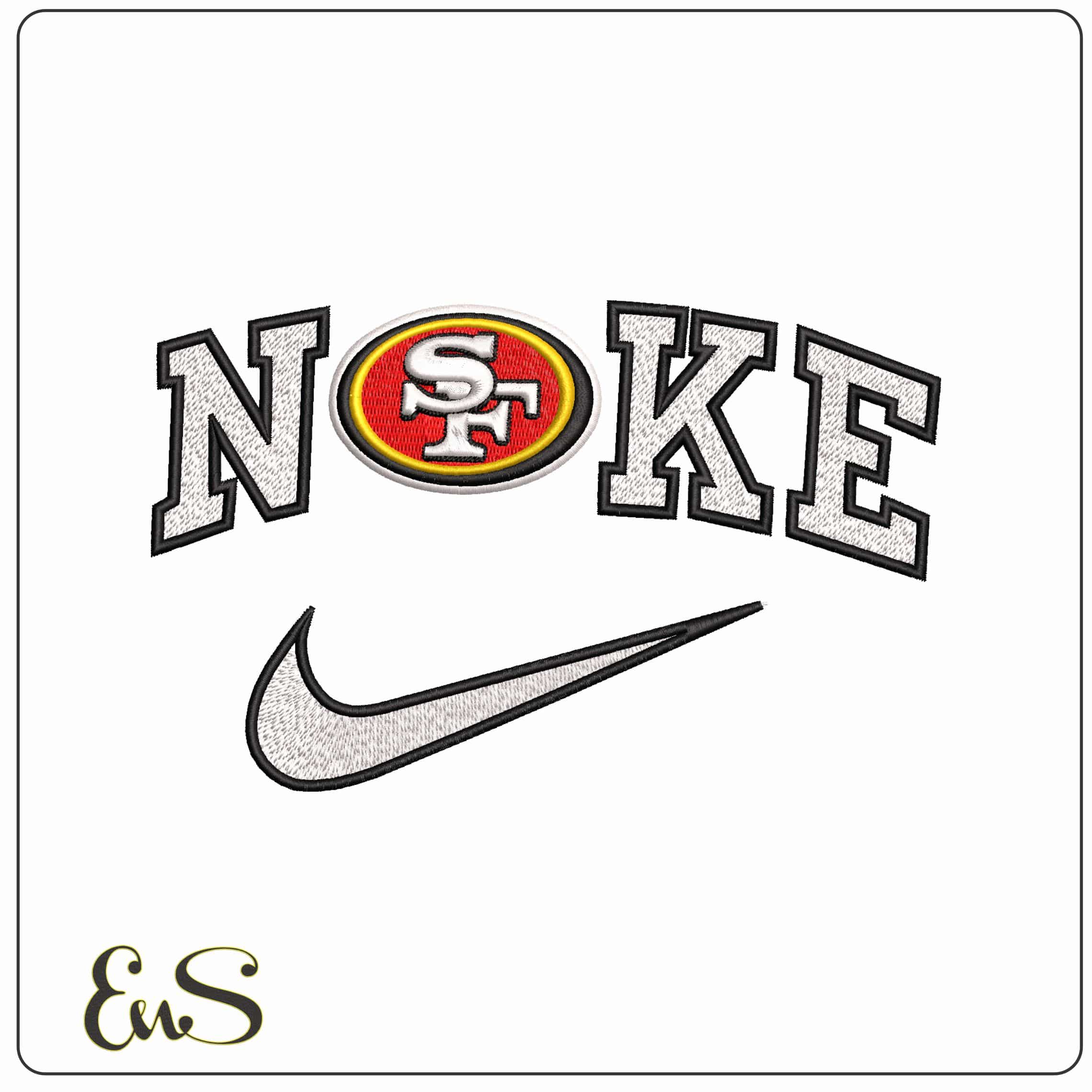 Nike San Fransico 49ers NFL  - Elegant embroidery design file-instant download