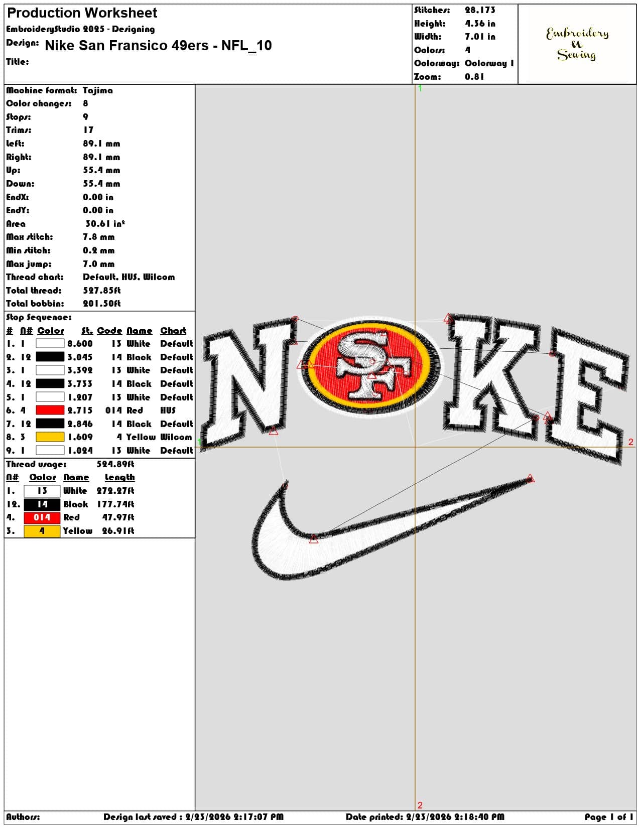Nike San Fransico 49ers NFL  - Elegant embroidery design file-instant download — view 3