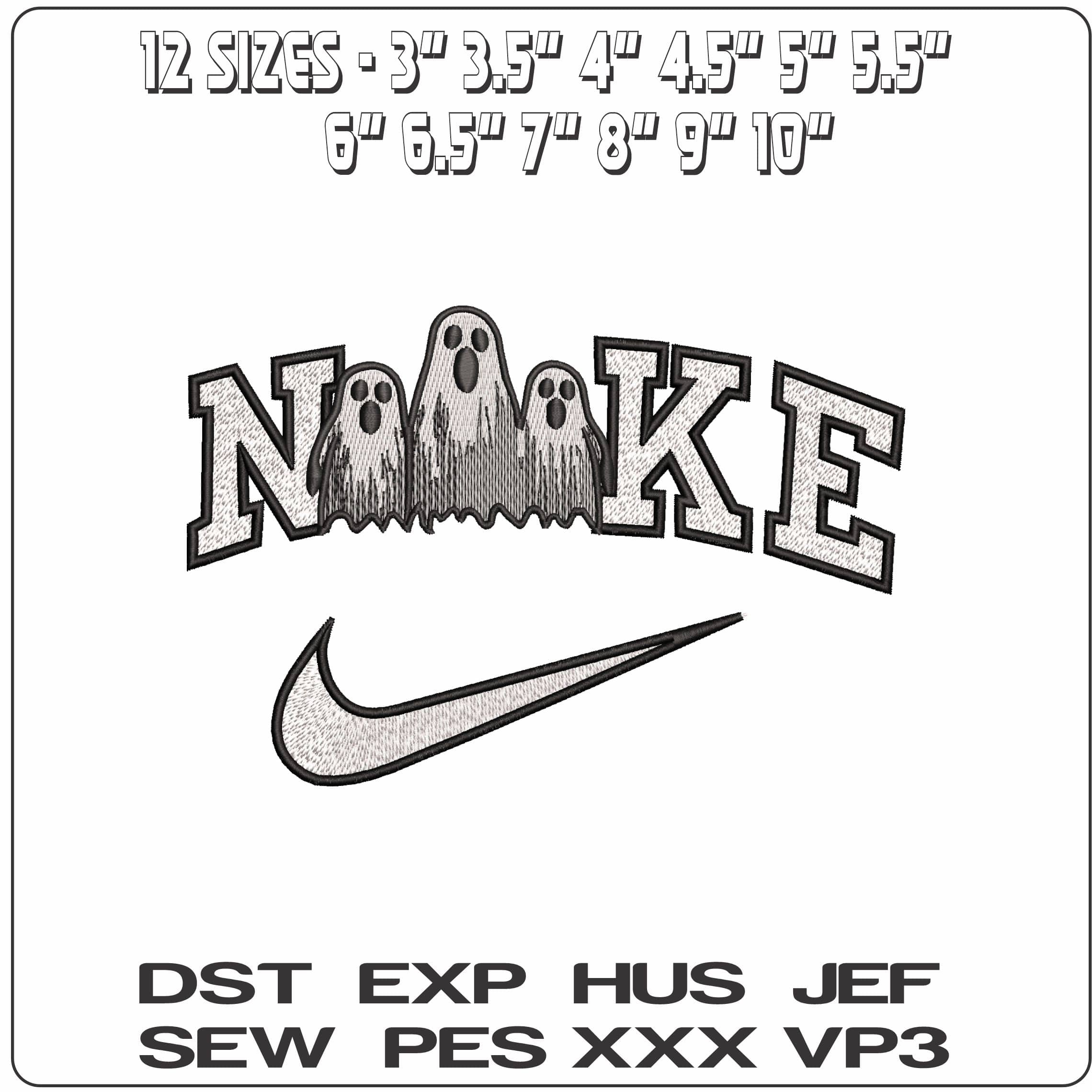 Nike Screaming Ghosts  - Elegant embroidery design file-instant download — view 2