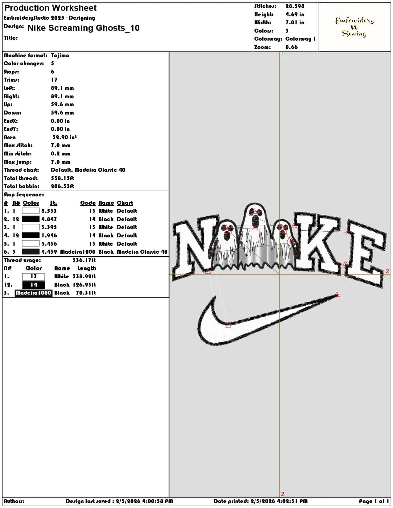 Nike Screaming Ghosts  - Elegant embroidery design file-instant download — view 3