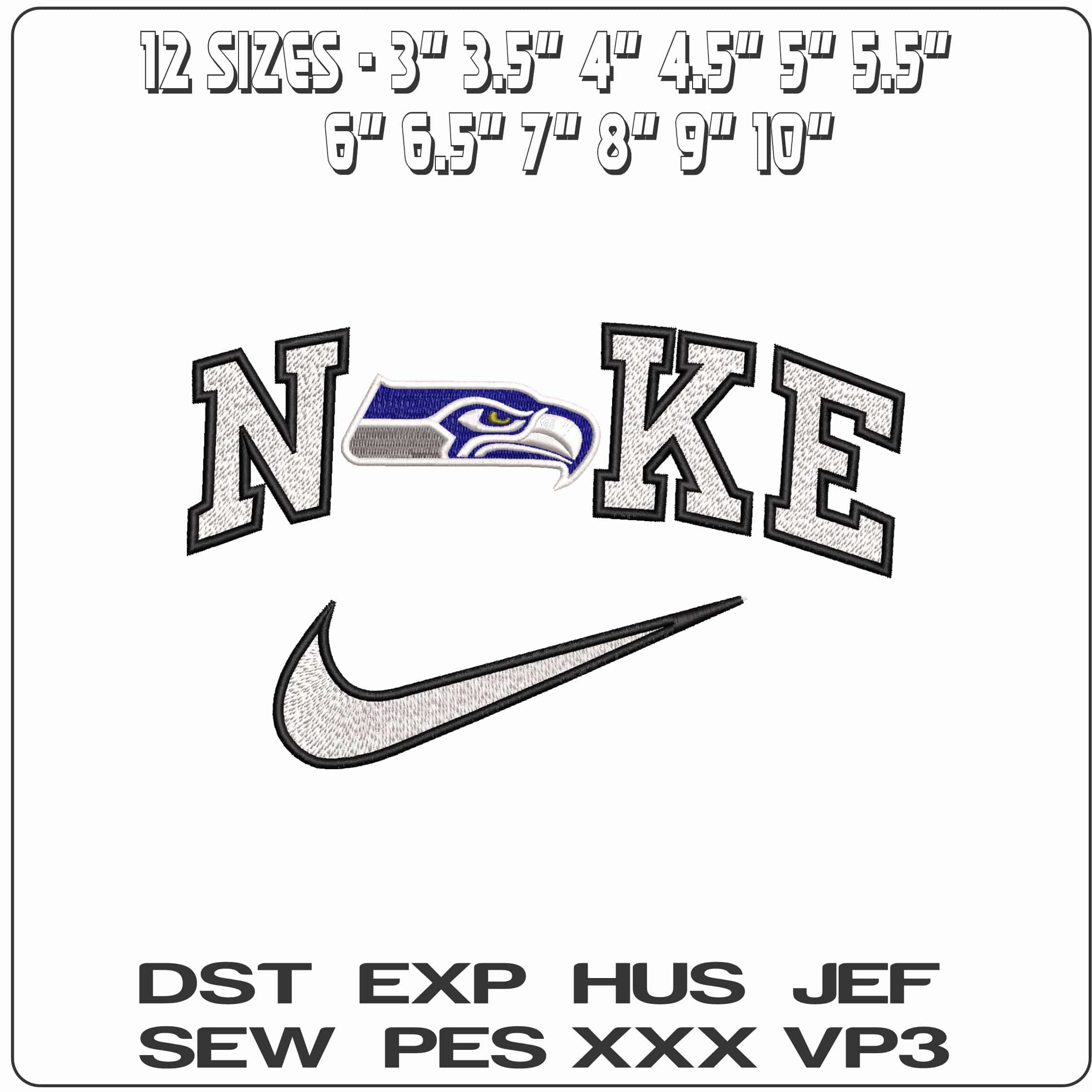 Nike Seatle Seahawks NFL  - Elegant embroidery design file-instant download — view 2