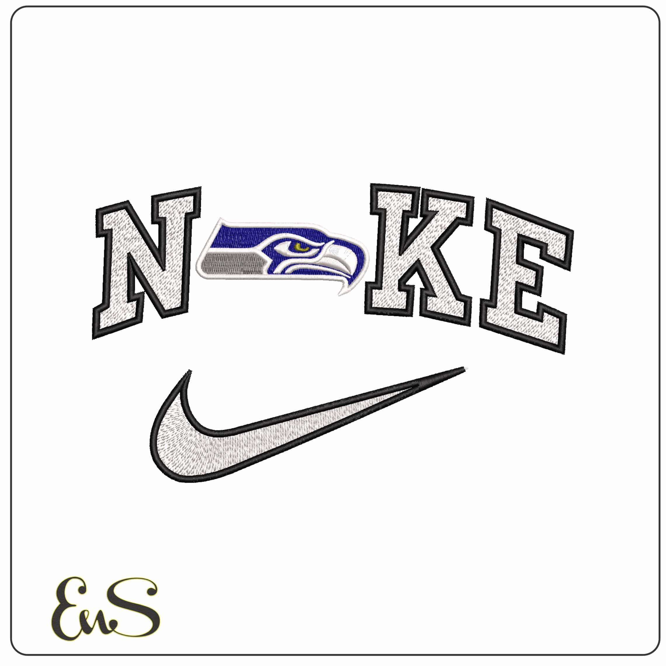 Nike Seatle Seahawks NFL  - Elegant embroidery design file-instant download