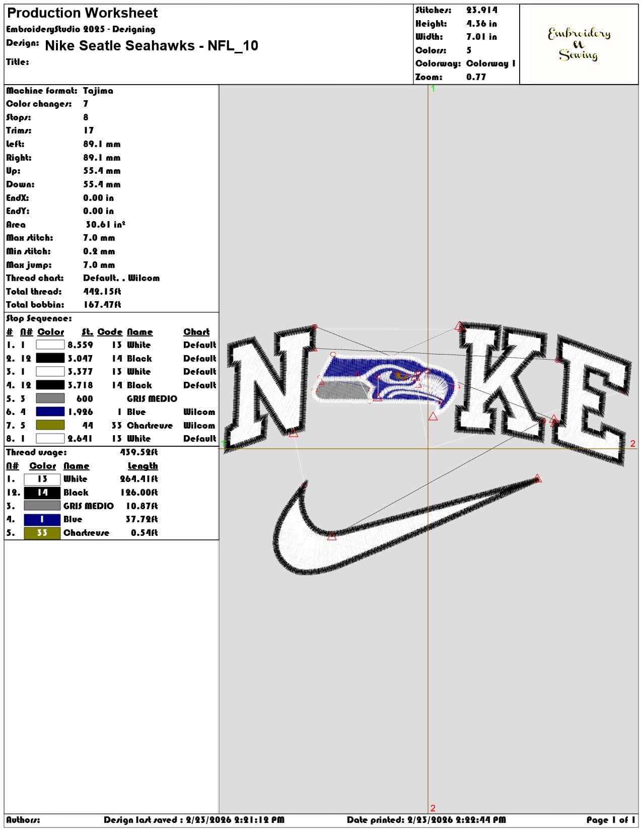 Nike Seatle Seahawks NFL  - Elegant embroidery design file-instant download — view 3