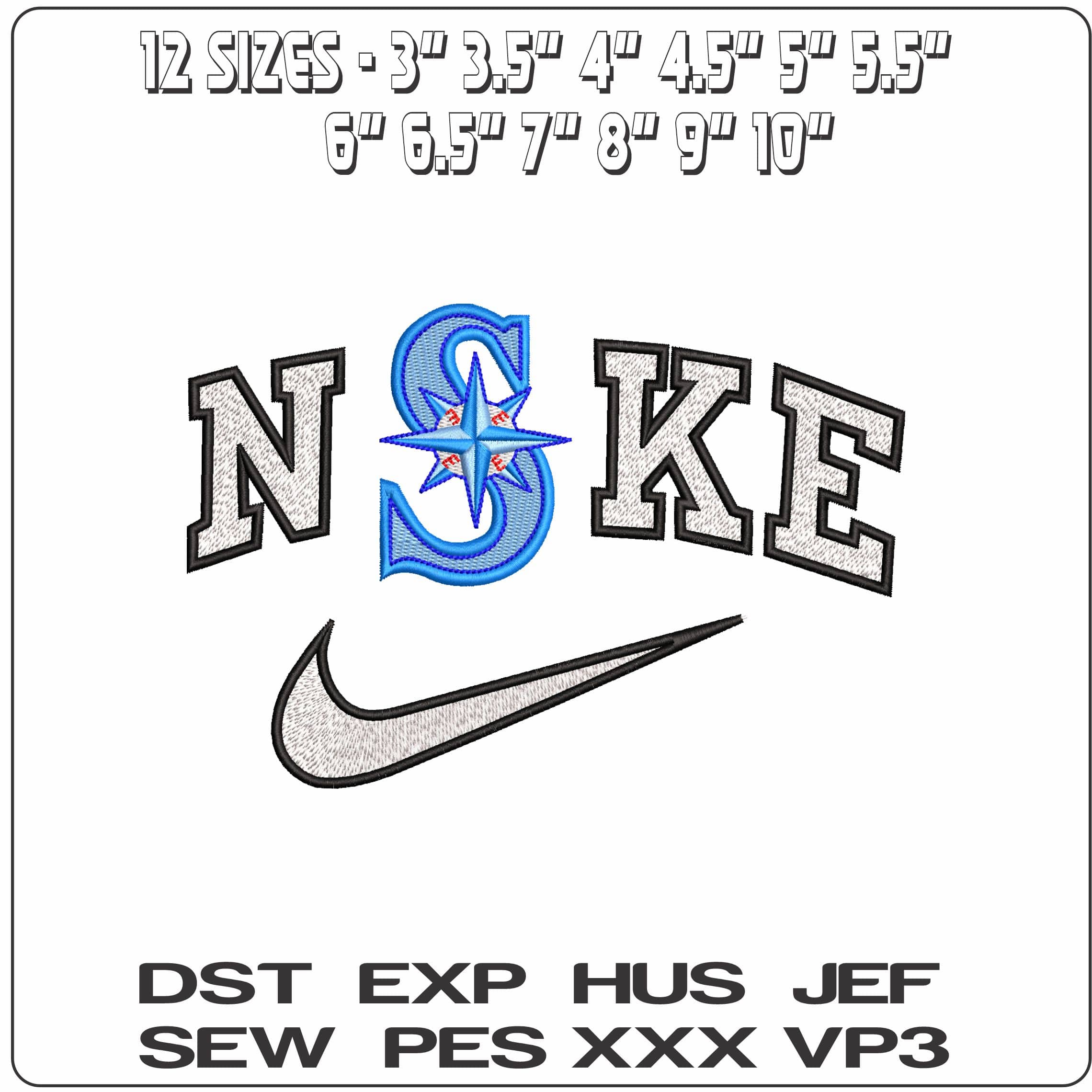 Nike Seattle Mariners S MLB  - Elegant embroidery design file-instant download — view 2