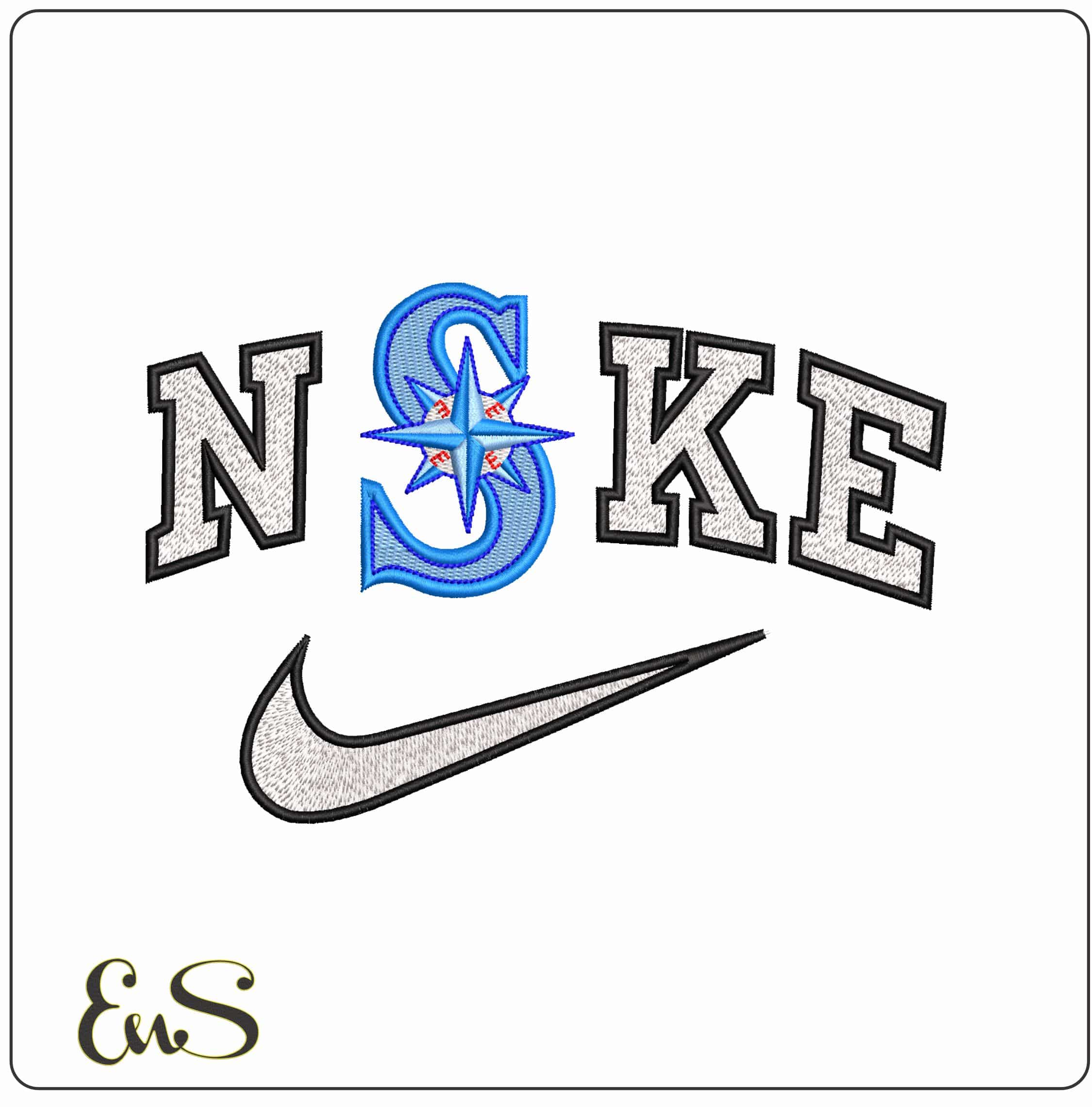 Nike Seattle Mariners S MLB  - Elegant embroidery design file-instant download
