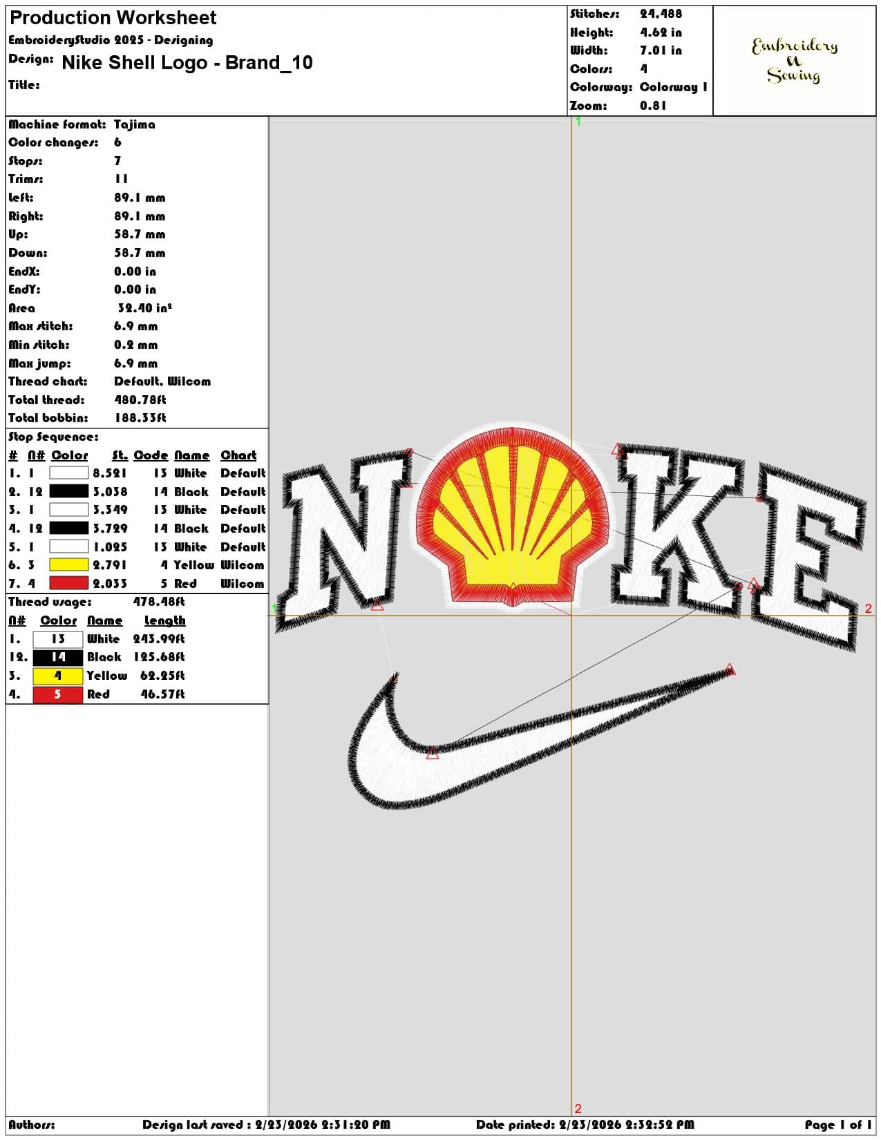 Nike Shell Logo Brand  - Elegant embroidery design file-instant download — view 3