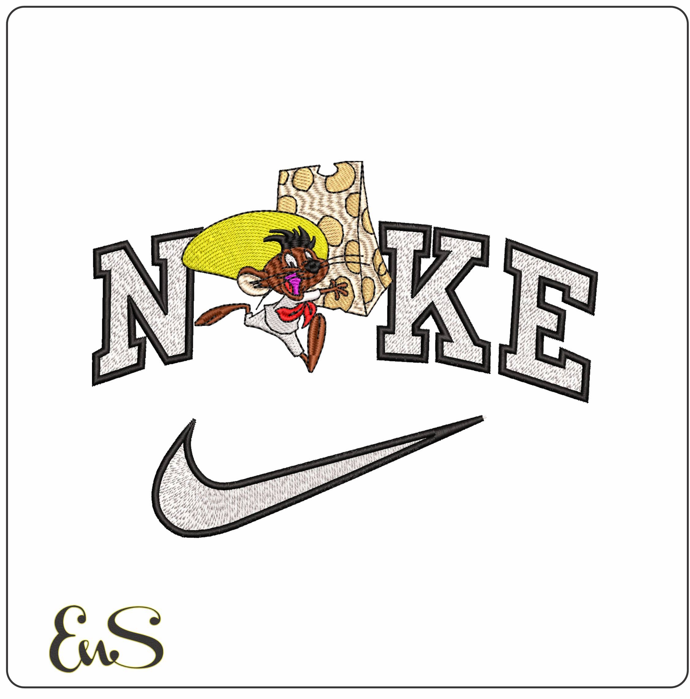 Nike Speedy Gonzales with Cheese Looney Tunes  - Elegant embroidery design file-instant download