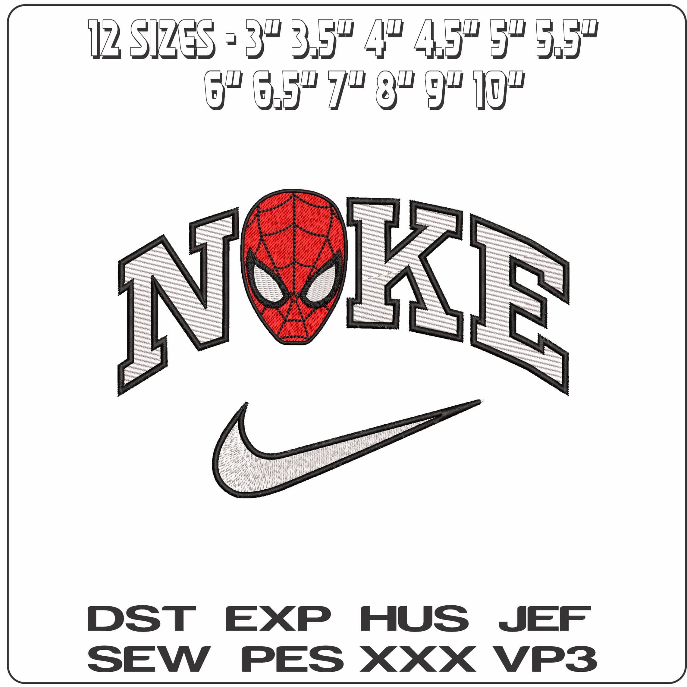 Nike Spiderman Mask  - Elegant embroidery design file-instant download — view 2