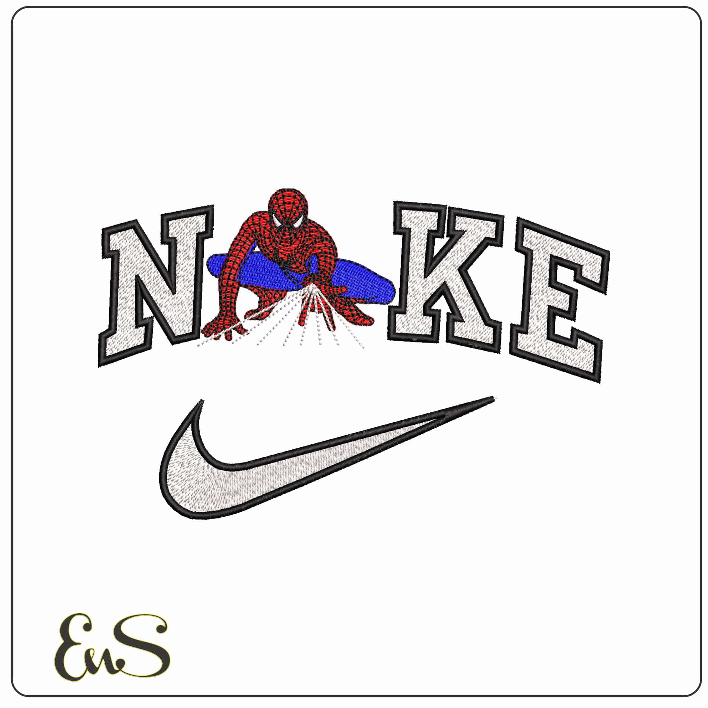 Nike Spiderman Web Shooting Marvel Comic  - Elegant embroidery design file-instant download