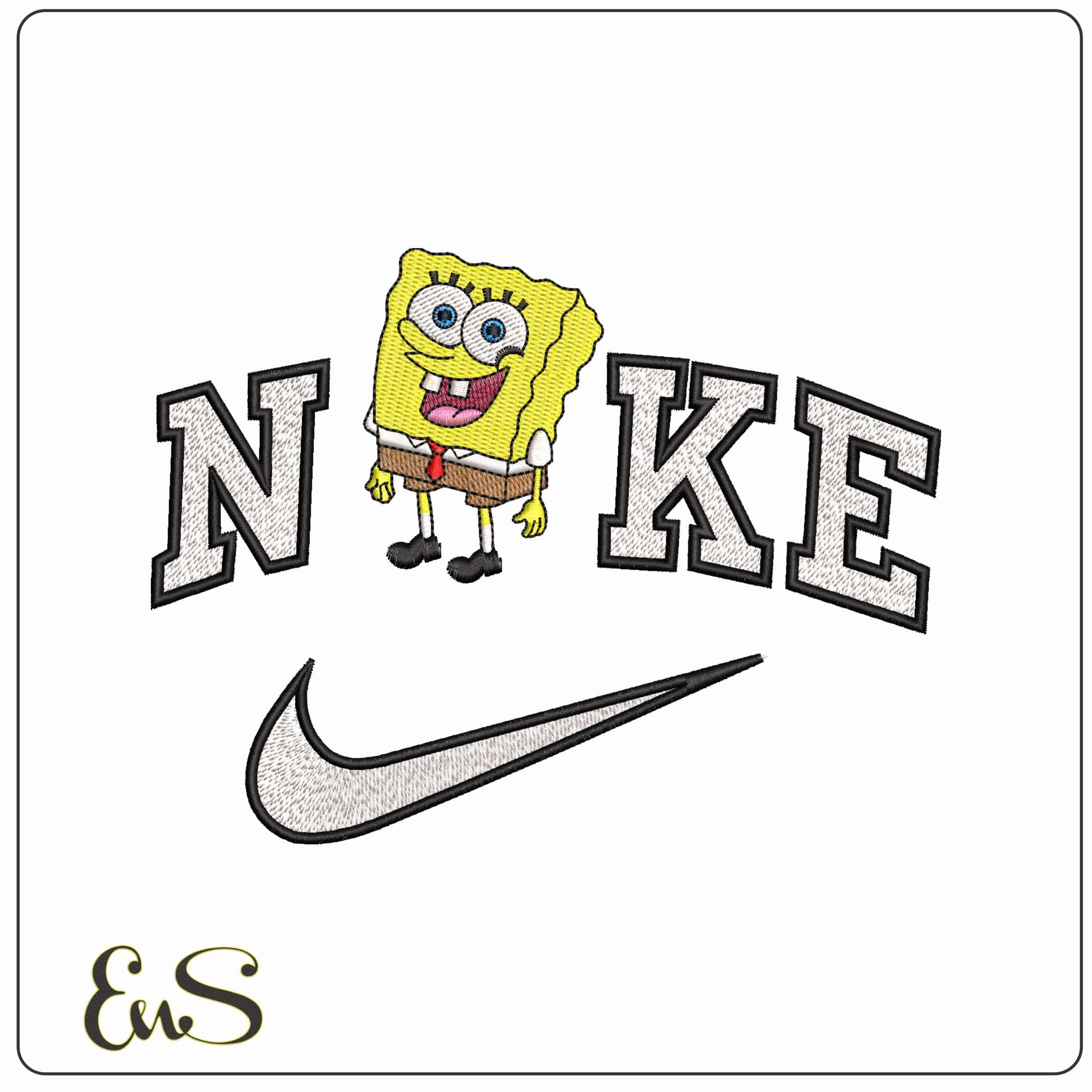 Nike Spongebob Spongebob Square Pants Cartoon  - Elegant embroidery design file-instant download