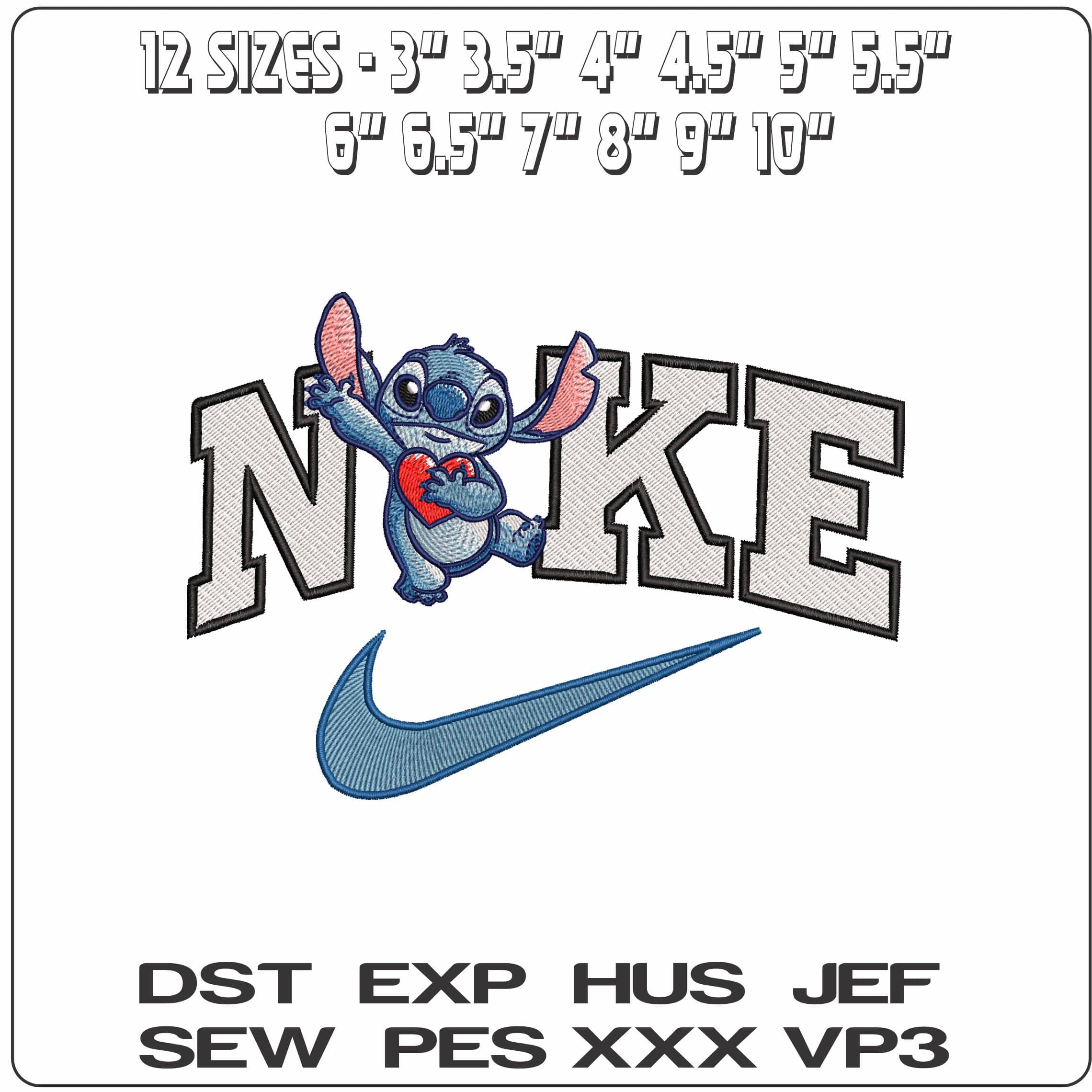 Nike Stitch Heart  - Elegant embroidery design file-instant download — view 2