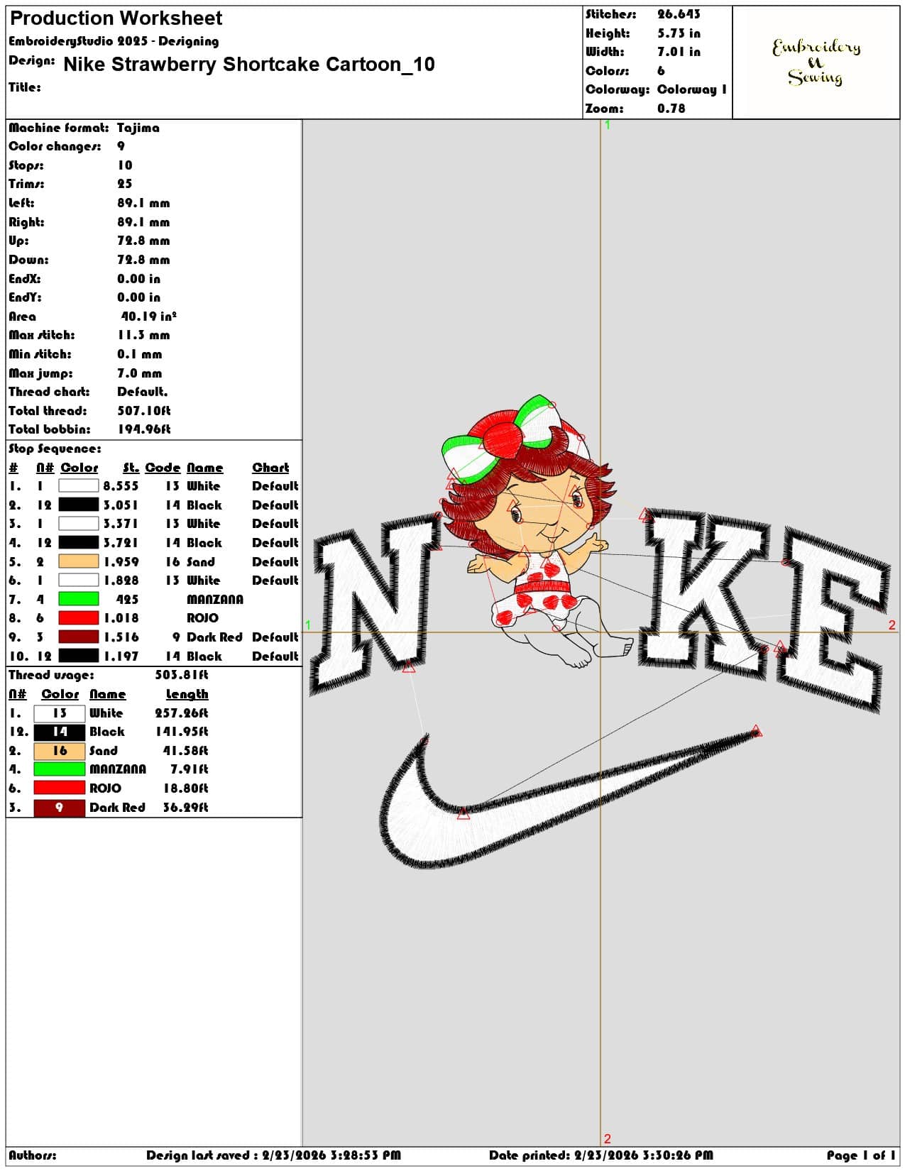 Nike Strawberry Shortcake Cartoon  - Elegant embroidery design file-instant download — view 3
