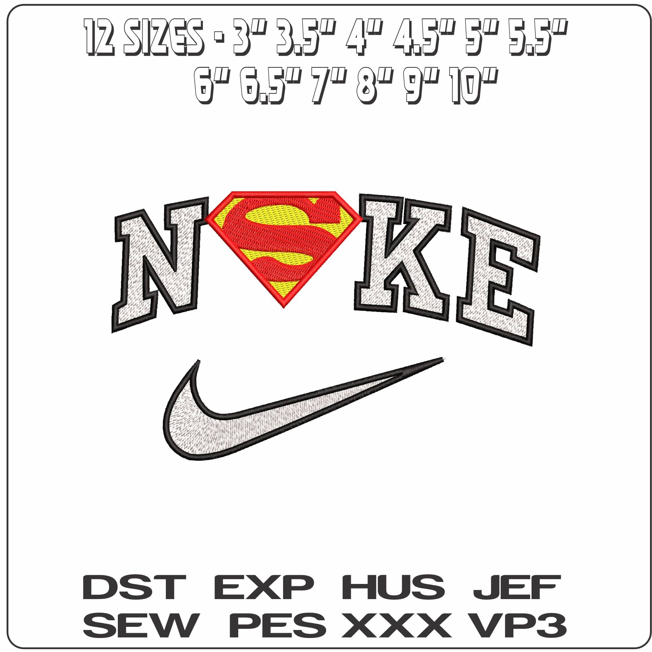 Nike Superman Logo DC Comic  - Elegant embroidery design file-instant download — view 2