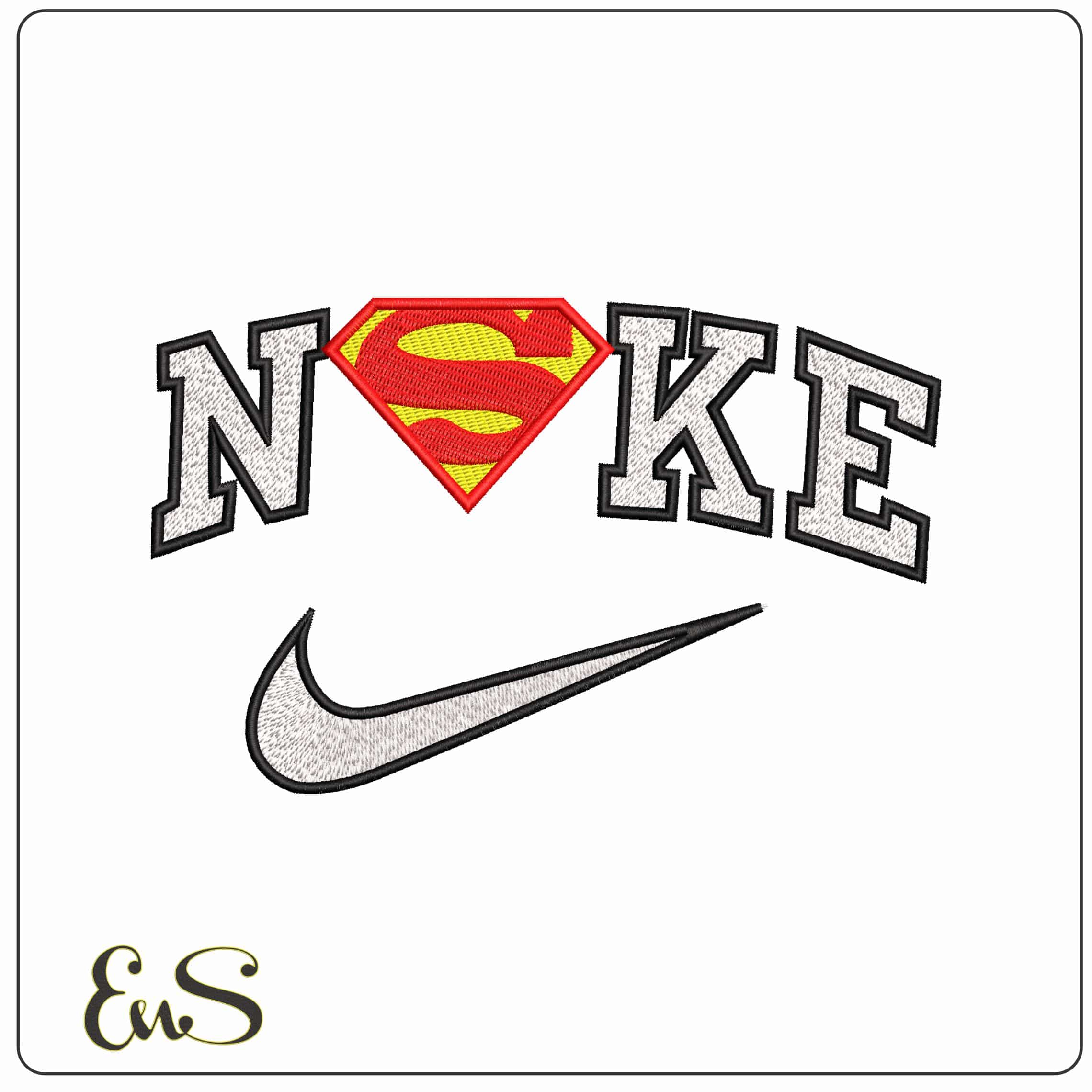 Nike Superman Logo DC Comic  - Elegant embroidery design file-instant download