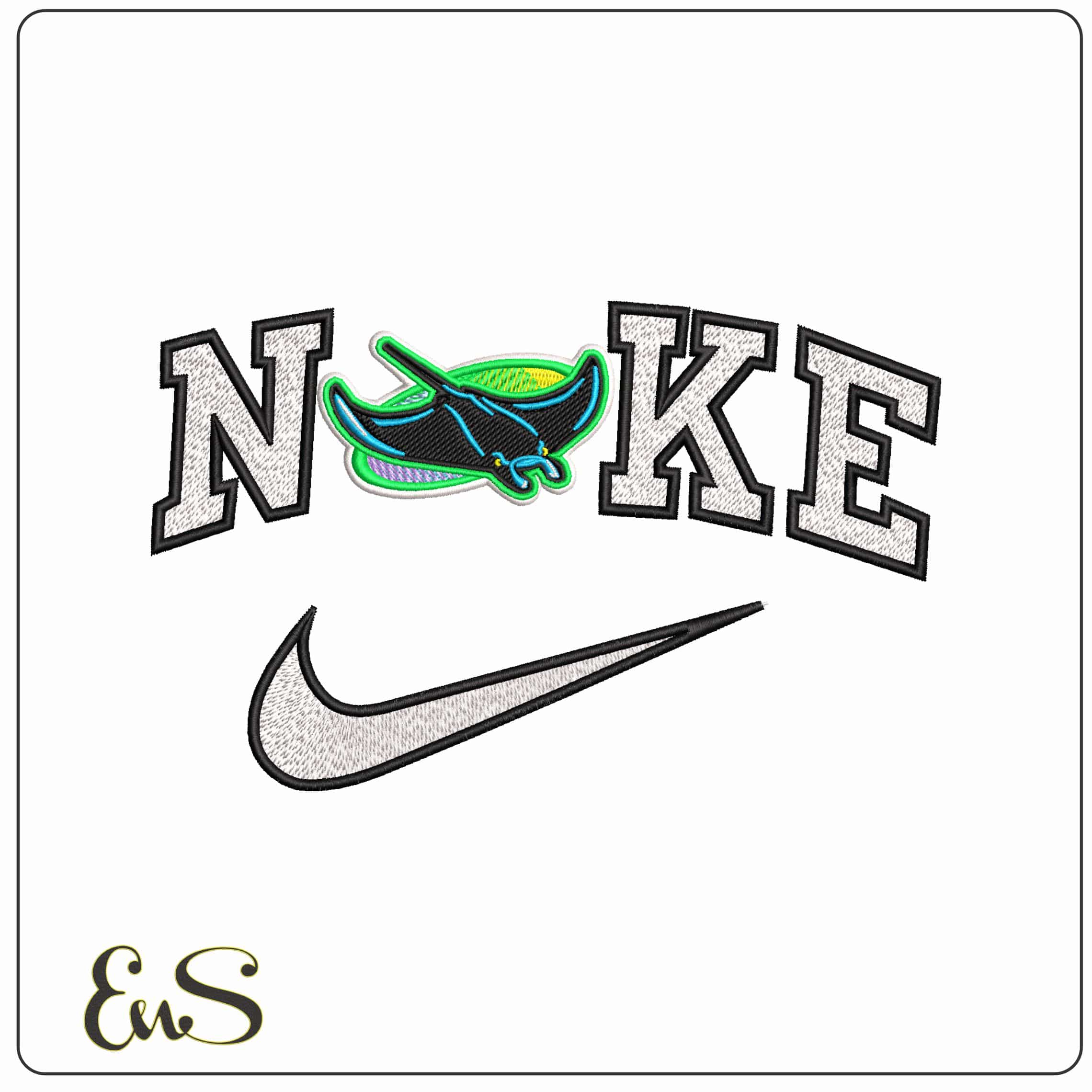 Nike Tampa Bay Rays MLB  - Elegant embroidery design file-instant download