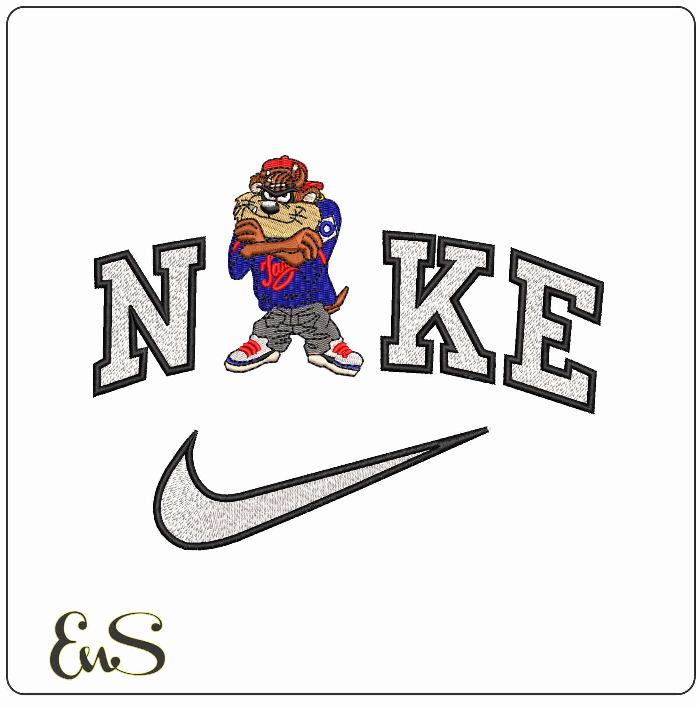 Nike Taz in Baseball Outfits Looney Tunes  - Elegant embroidery design file-instant download