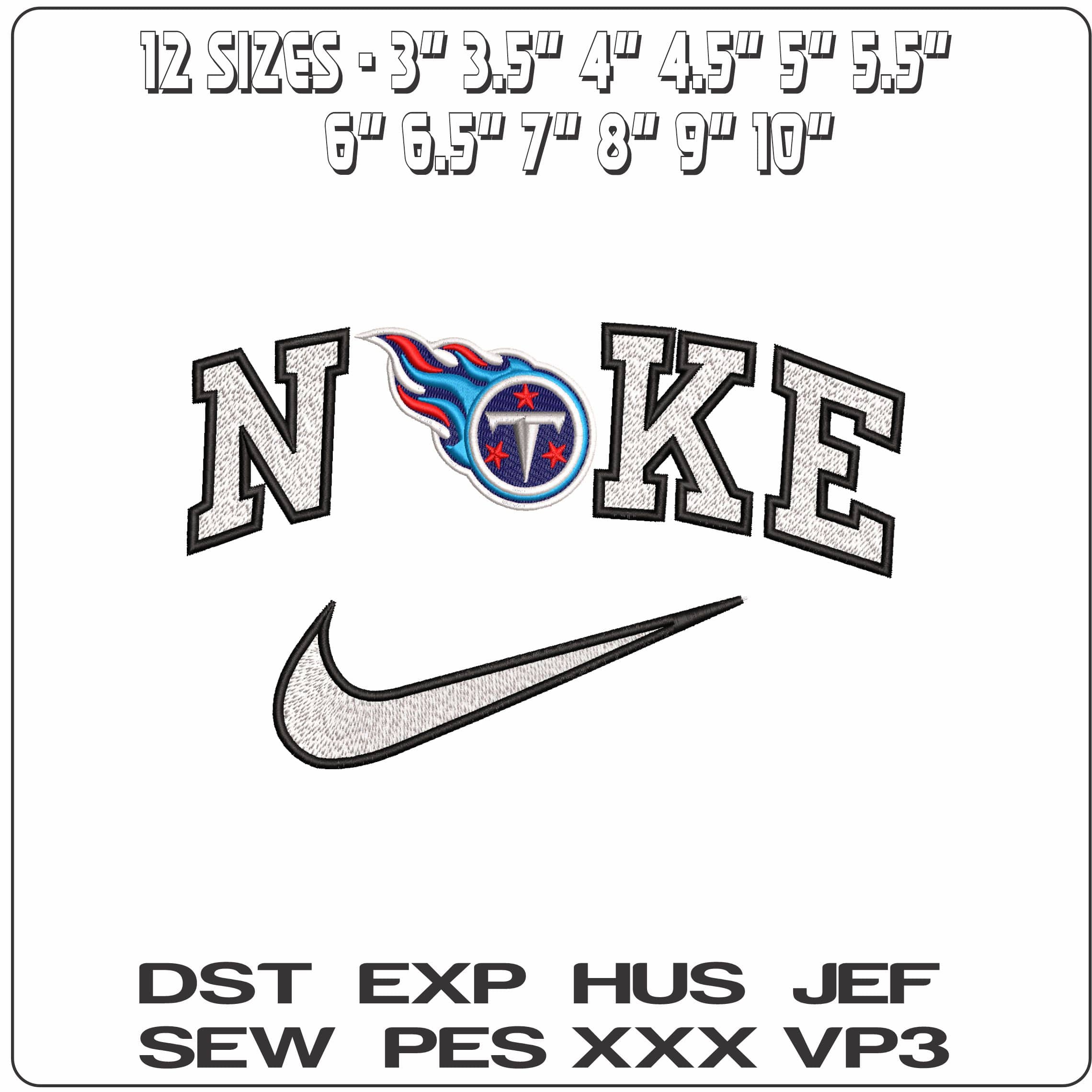 Nike Tennessee Titans NFL  - Elegant embroidery design file-instant download — view 2