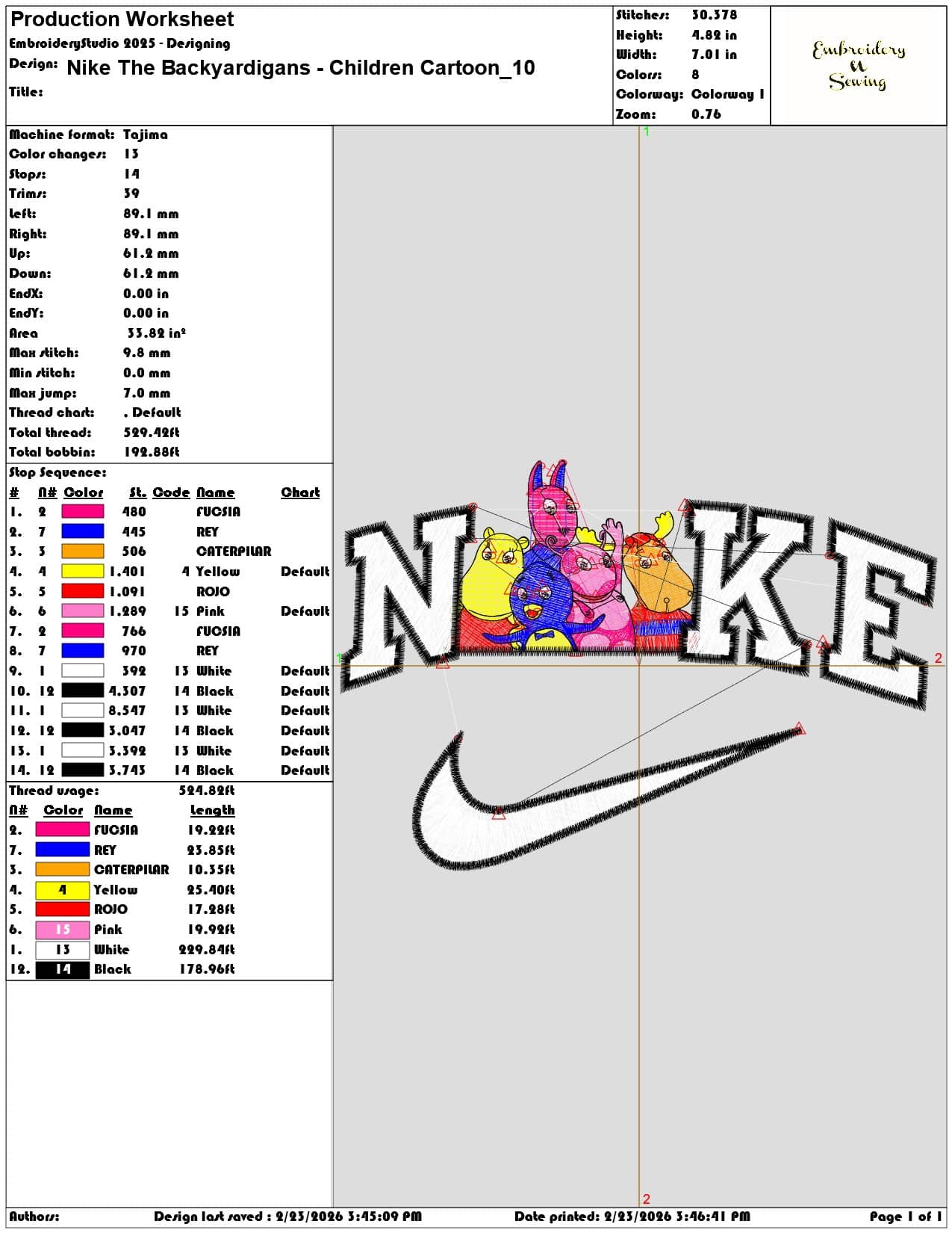 Nike The Backyardigans Children Cartoon  - Elegant embroidery design file-instant download — view 3