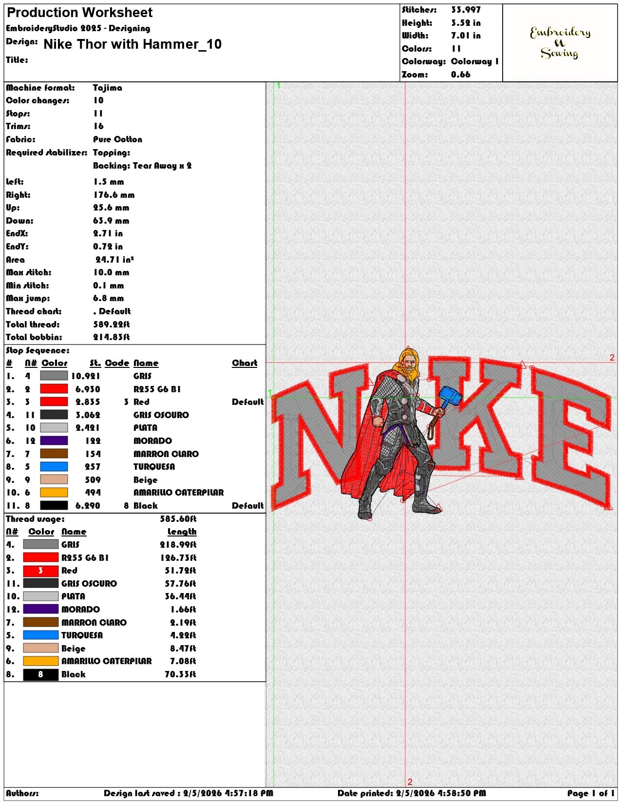 Nike Thor with Hammer  - Elegant embroidery design file-instant download — view 3