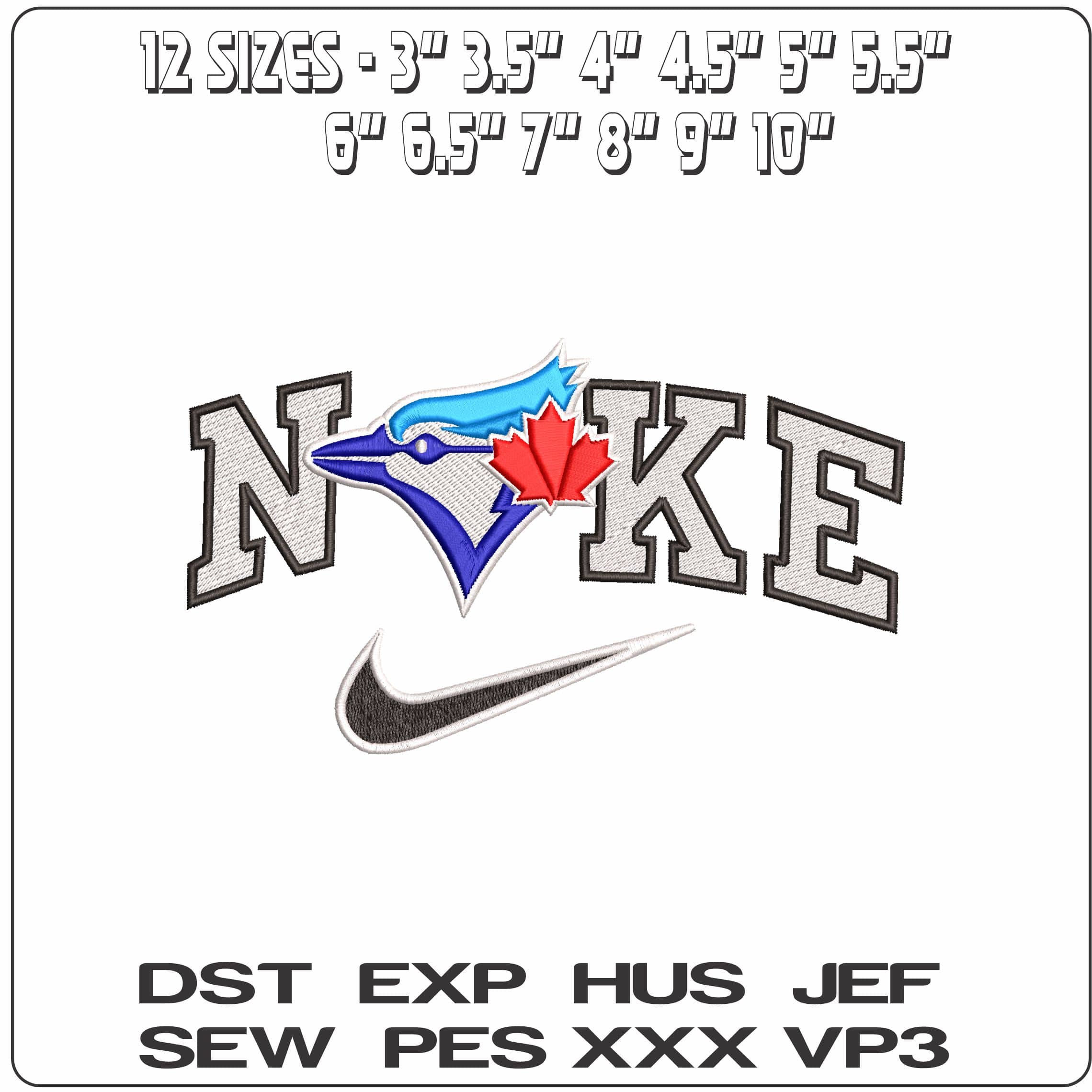 Nike Toronto Blue Jays  - Elegant embroidery design file-instant download — view 2