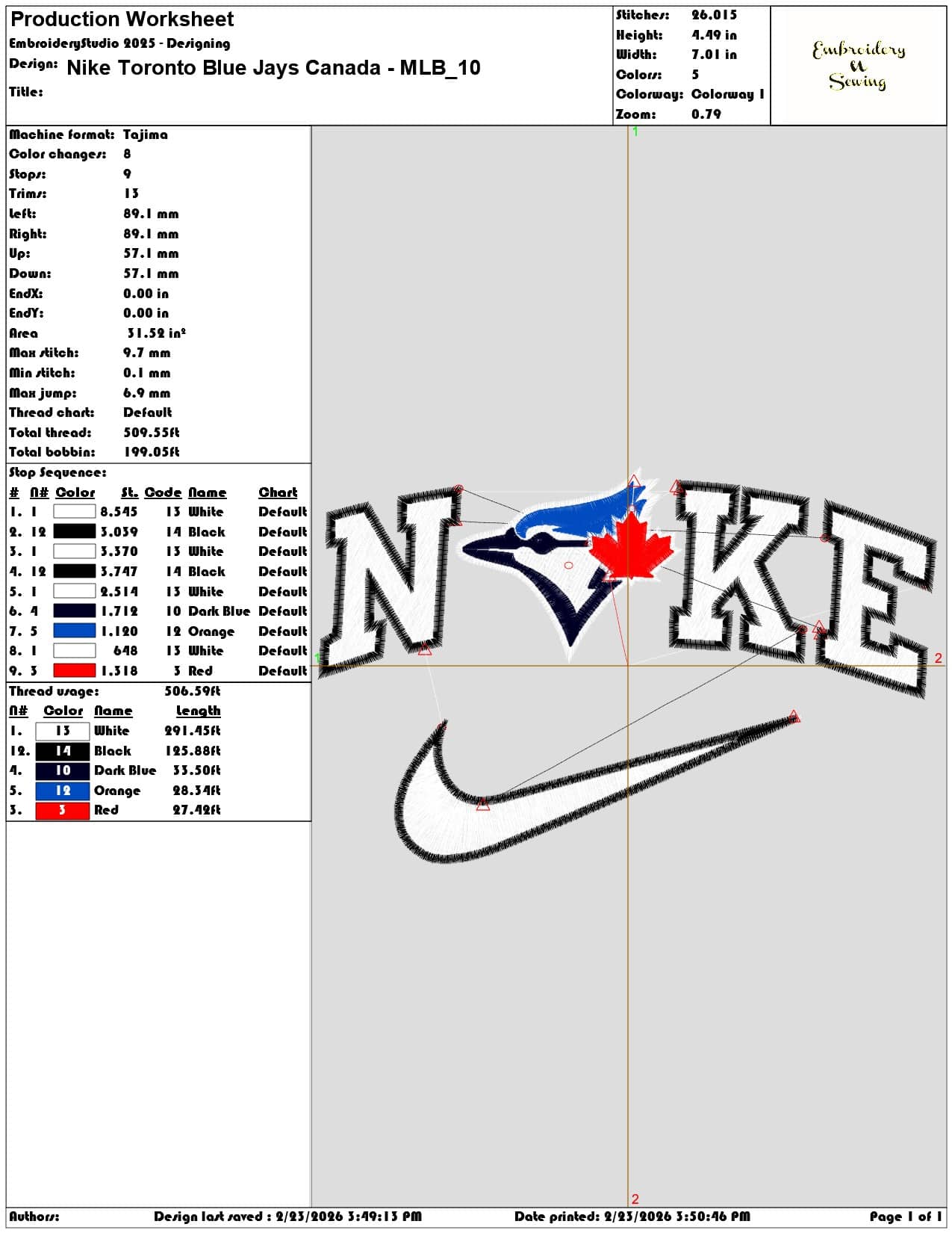 Nike Toronto Blue Jays Canada MLB  - Elegant embroidery design file-instant download — view 3