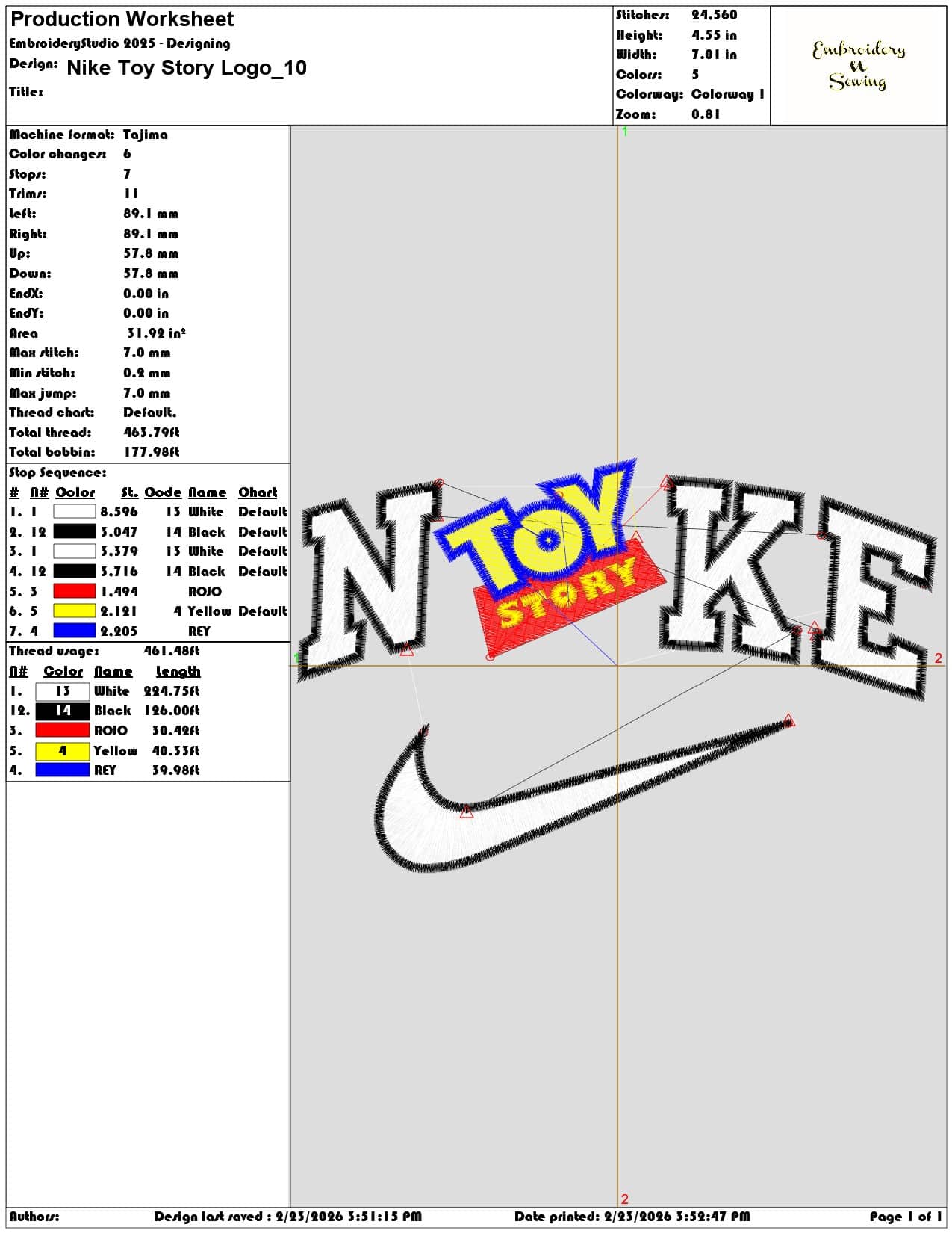 Nike Toy Story Logo  - Elegant embroidery design file-instant download — view 3