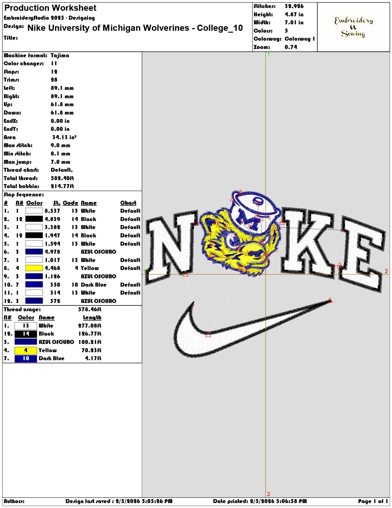 Nike University of Michigan Wolverines College  - Elegant embroidery design file-instant download — view 3