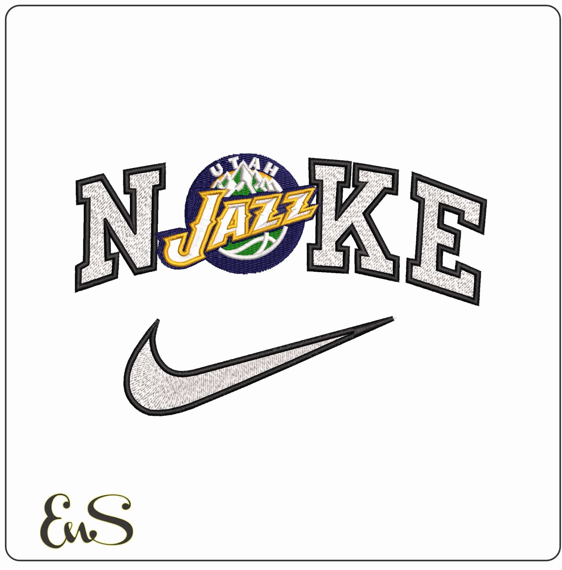 Nike Utah Jazz NBA  - Elegant embroidery design file-instant download
