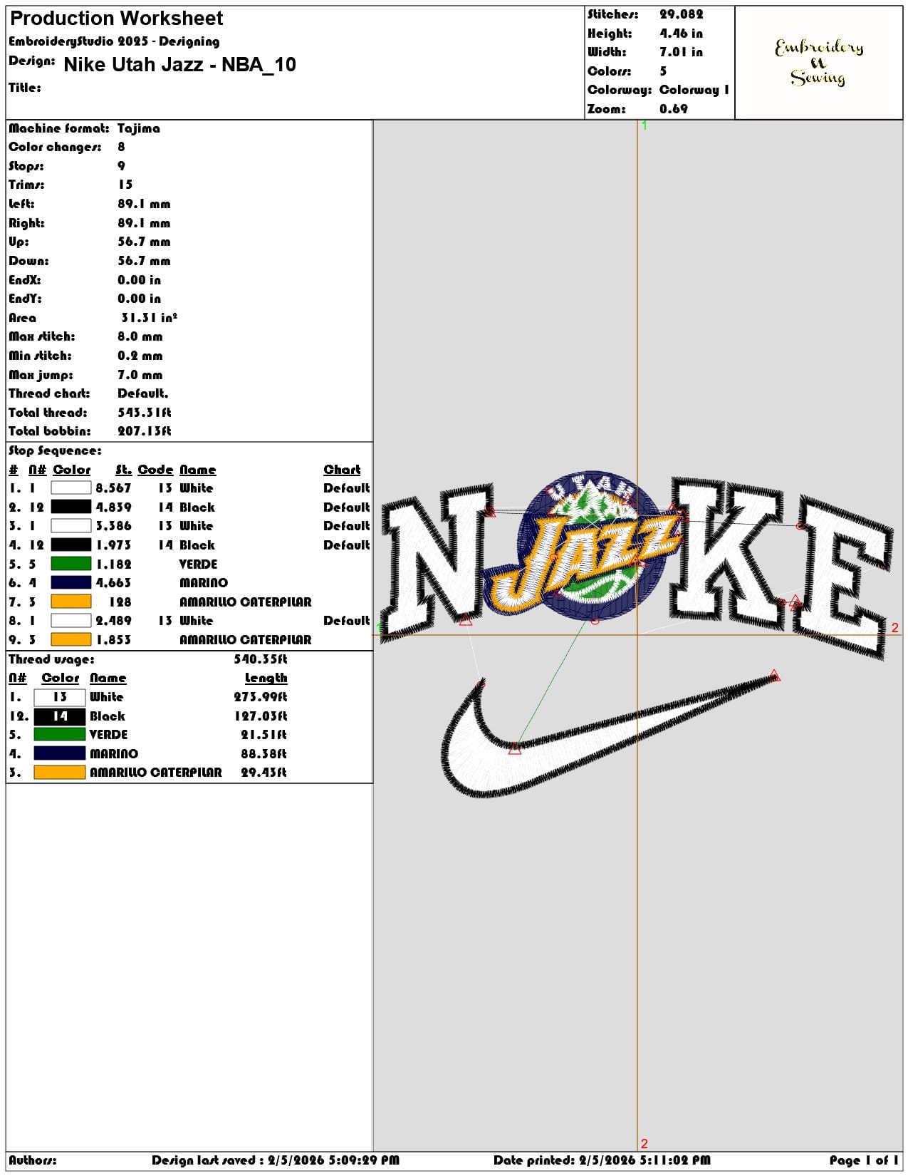 Nike Utah Jazz NBA  - Elegant embroidery design file-instant download — view 3