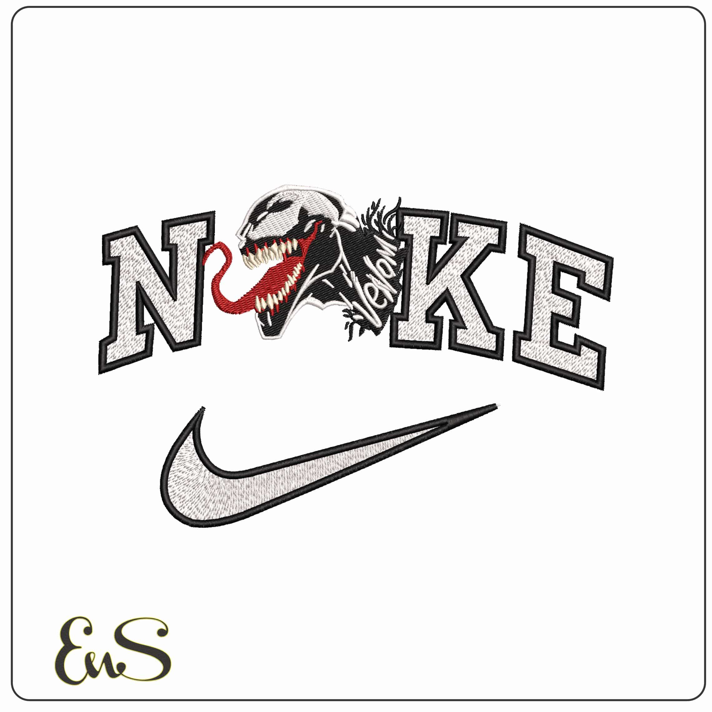 Nike Venom Marvel Comic  - Elegant embroidery design file-instant download