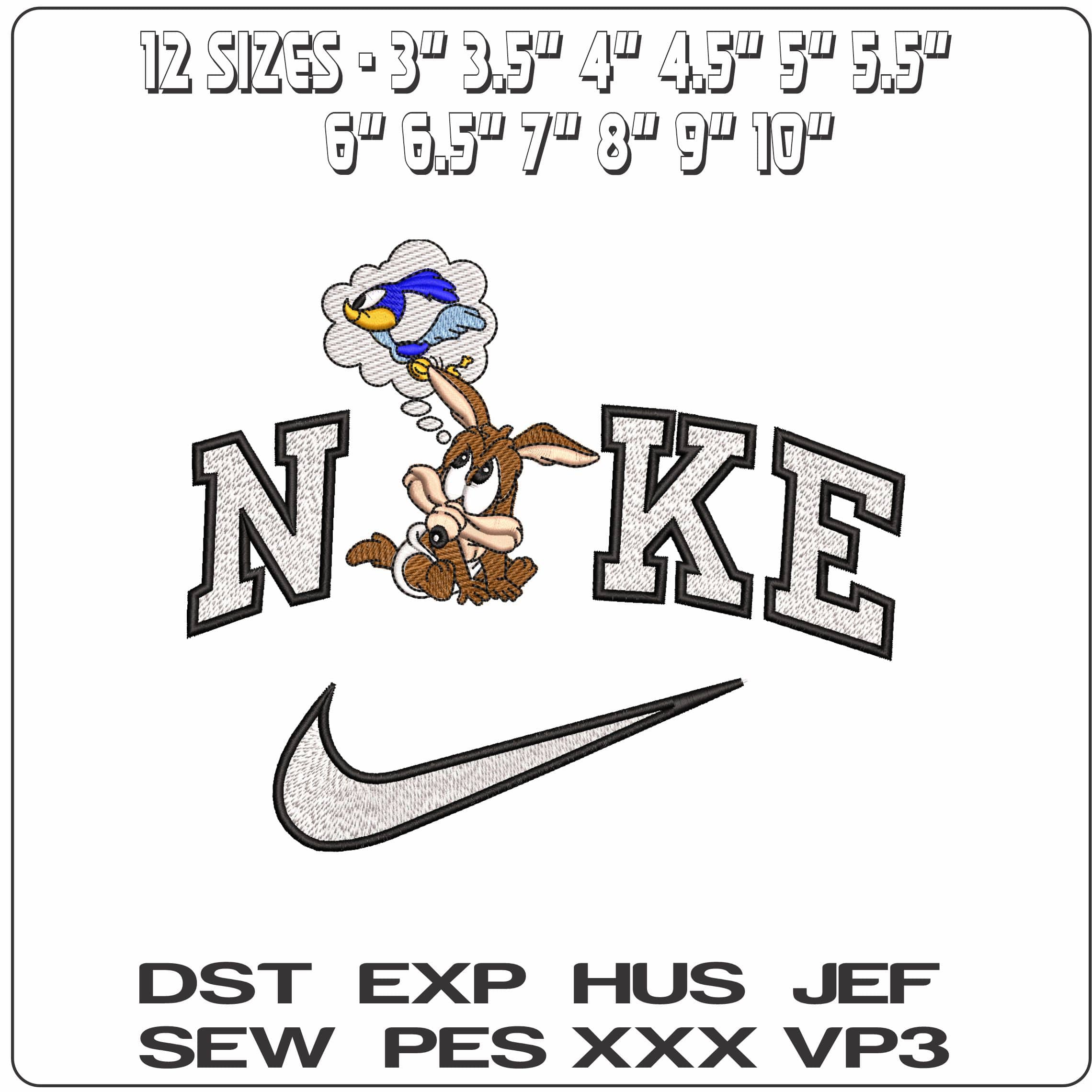 Nike Wile E Coyote Baby  Road Runner  Looney Tunes  - Elegant embroidery design file-instant download — view 2