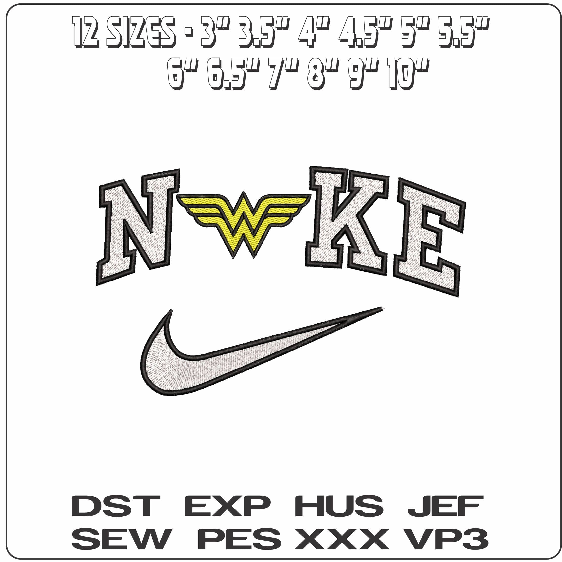 Nike Wonder Woman Logo DC Comic  - Elegant embroidery design file-instant download — view 2