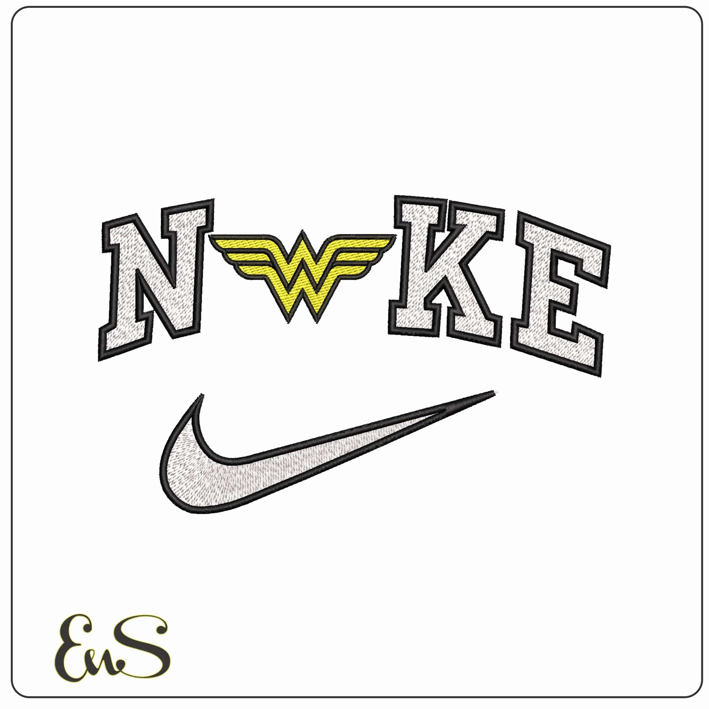 Nike Wonder Woman Logo DC Comic  - Elegant embroidery design file-instant download