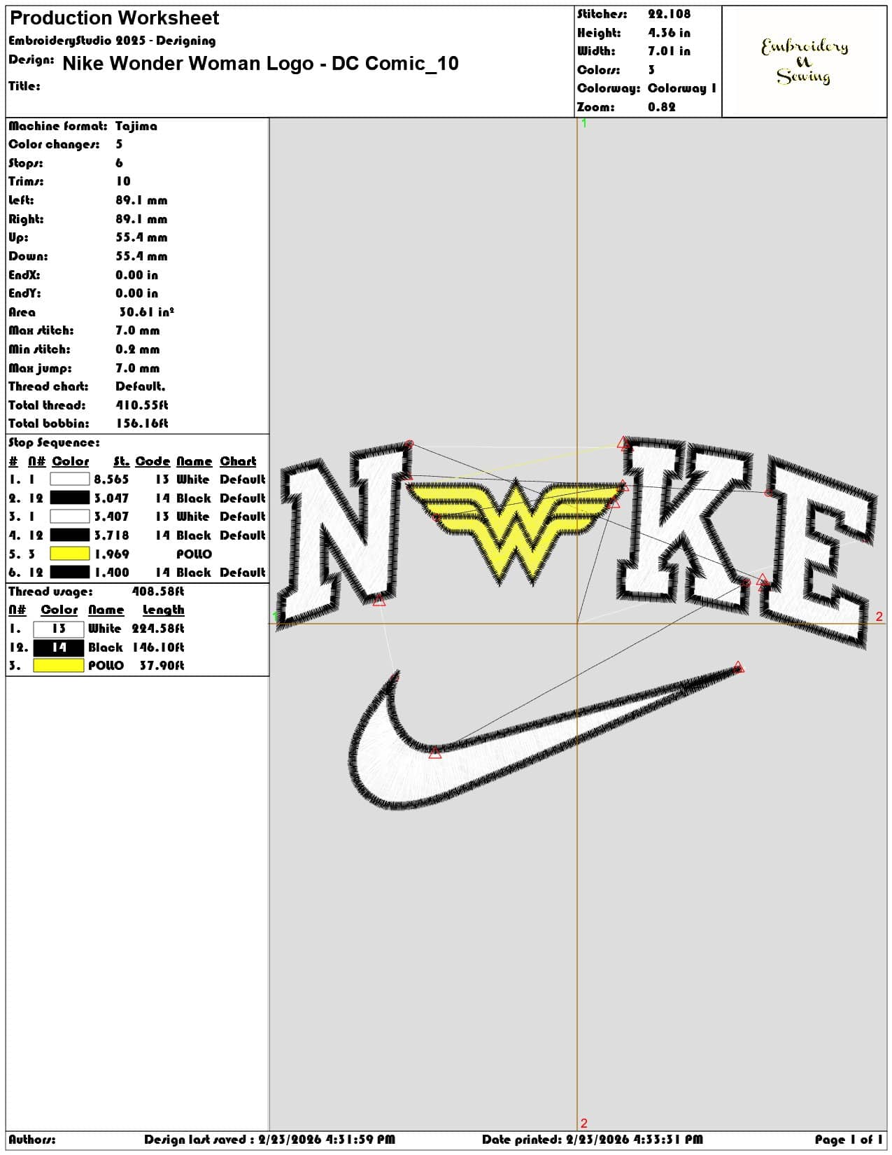 Nike Wonder Woman Logo DC Comic  - Elegant embroidery design file-instant download — view 3