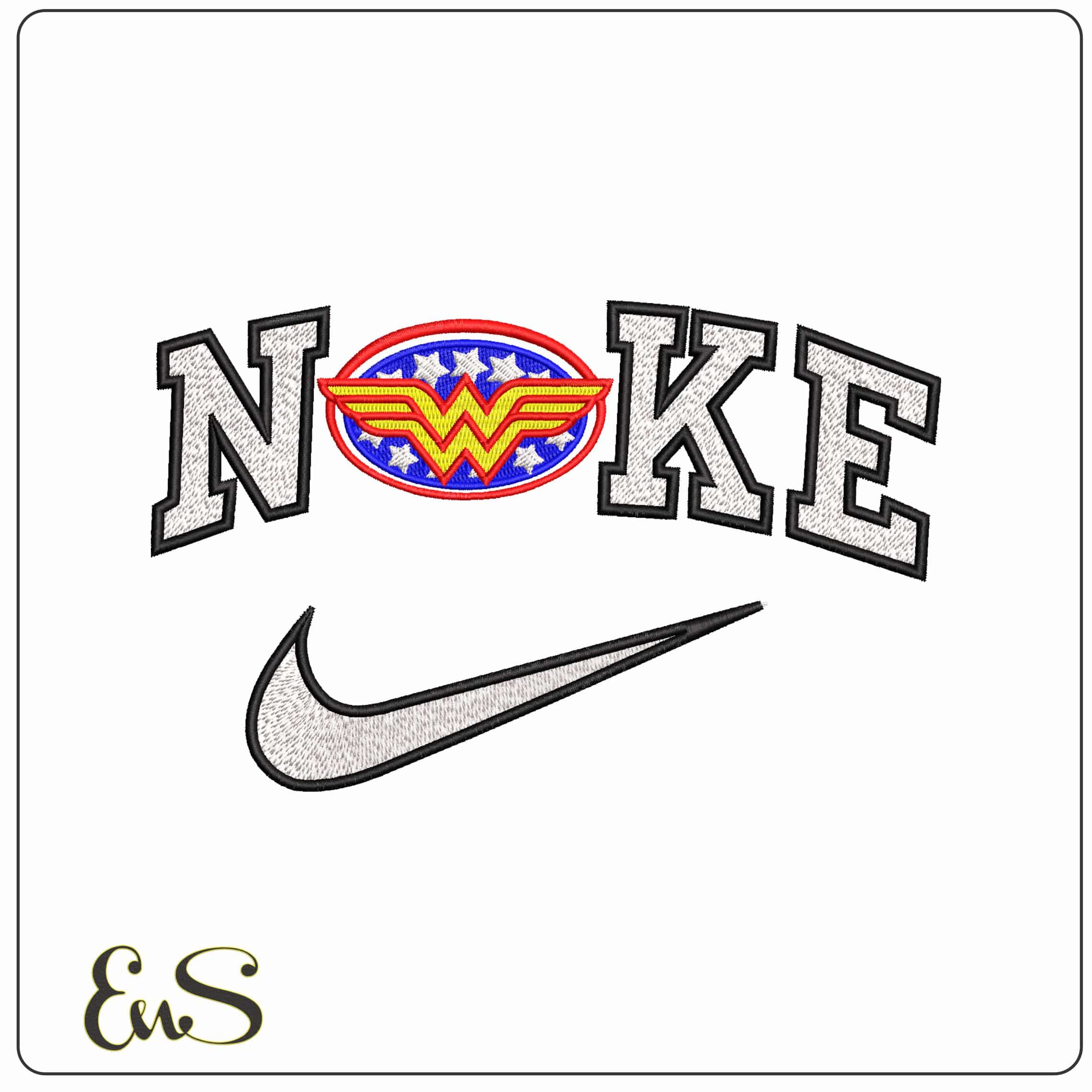 Nike Wonder Woman  Red white and Blue DC Comic  - Elegant embroidery design file-instant download