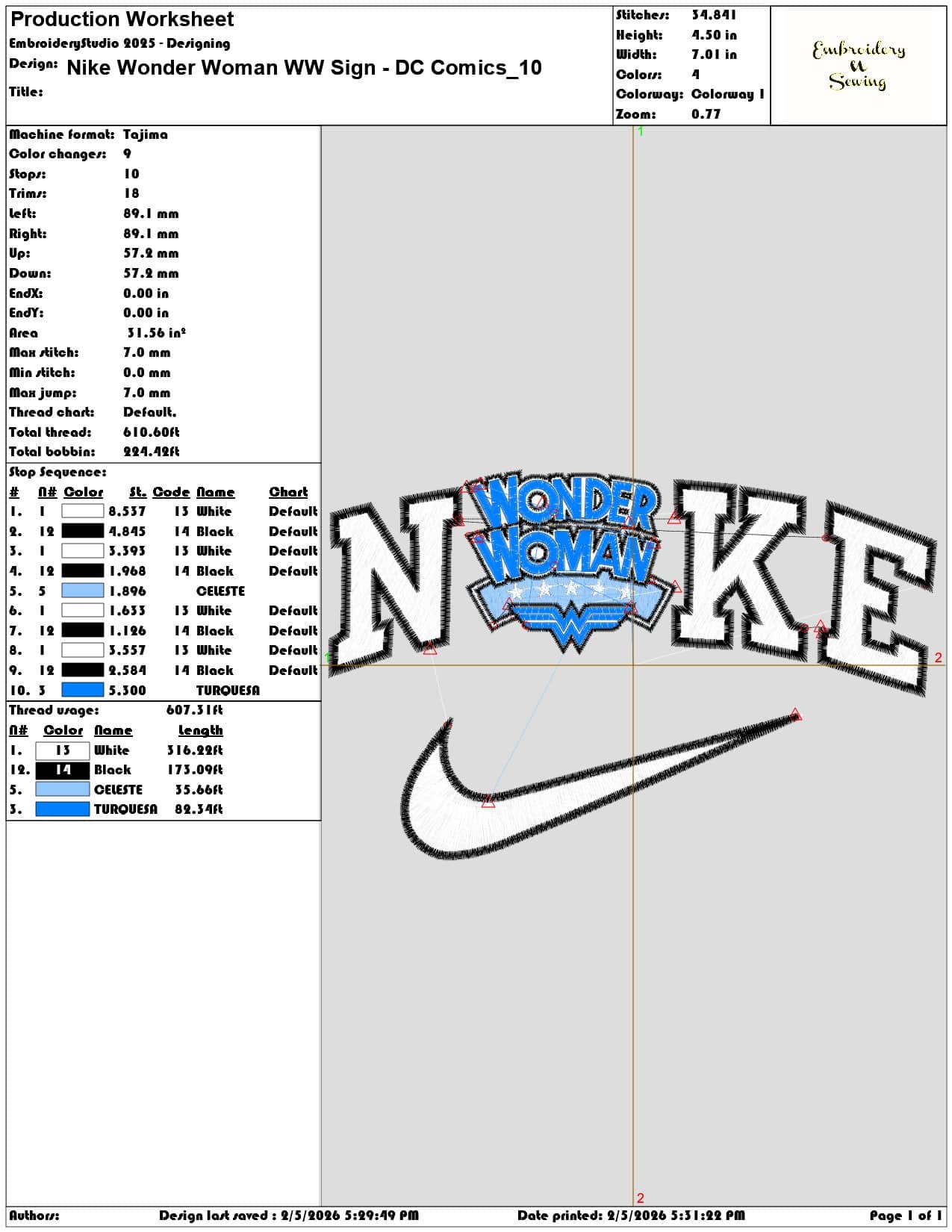 Nike Wonder Woman WW Sign DC Comics  - Elegant embroidery design file-instant download — view 3