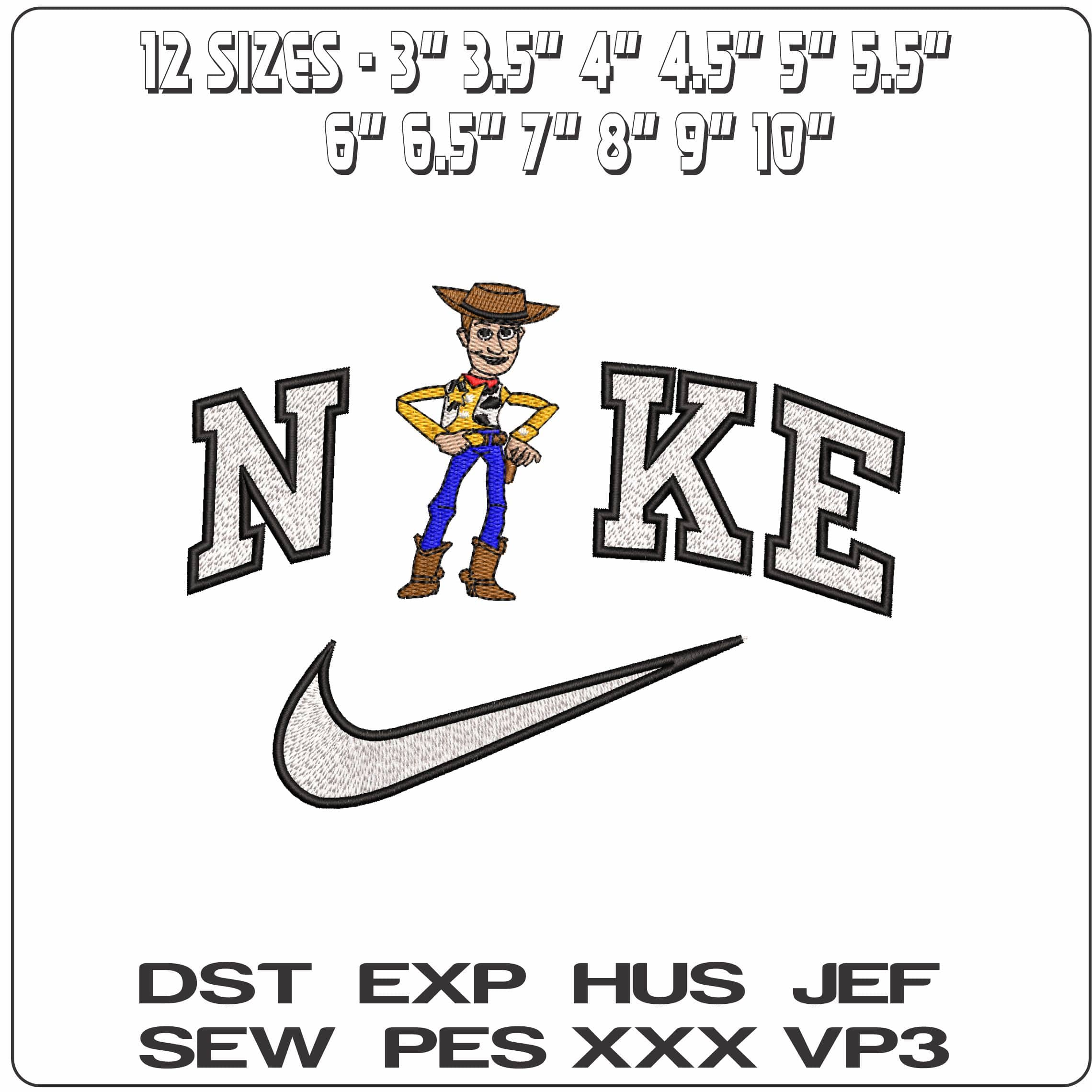 Nike Woody Walk Toy Story  - Elegant embroidery design file-instant download — view 2