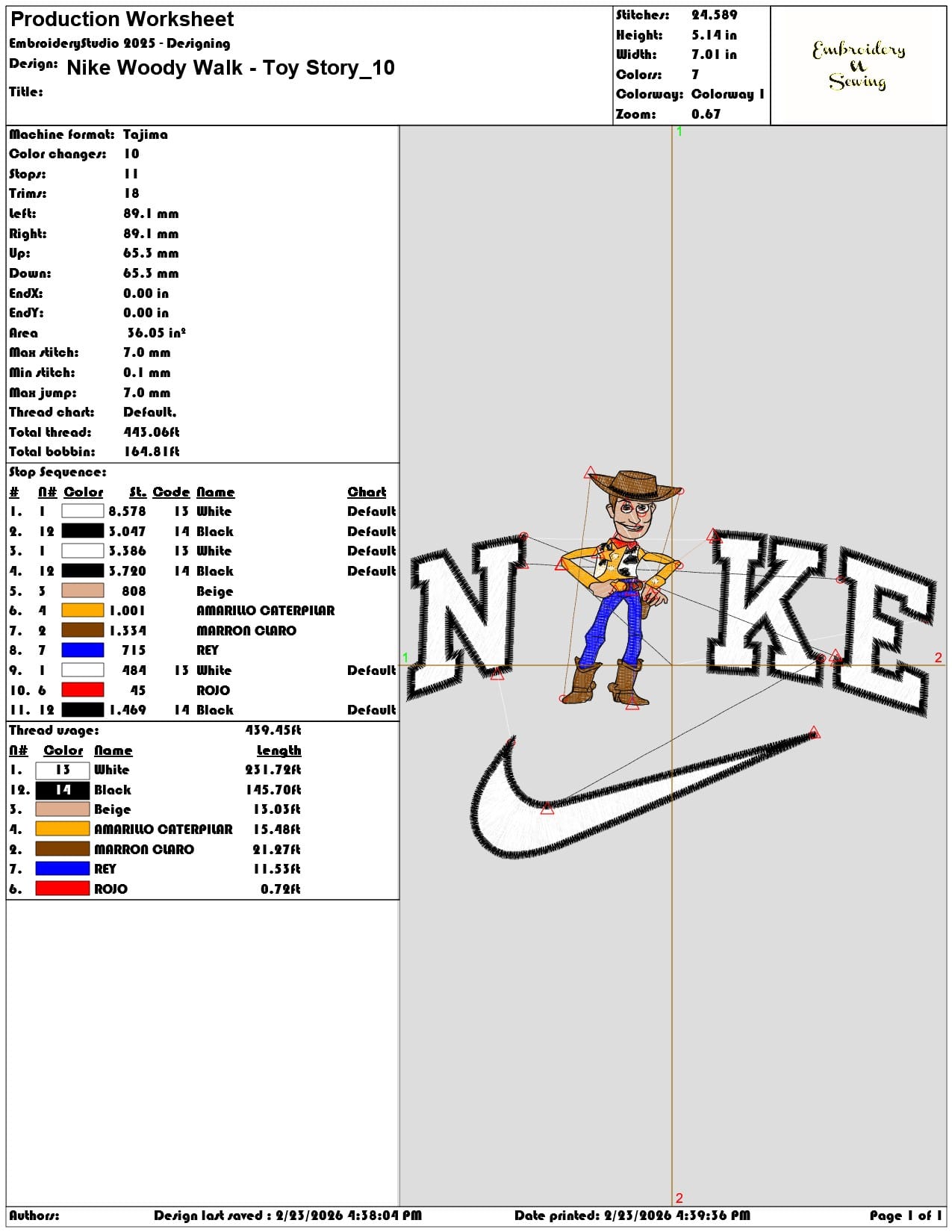 Nike Woody Walk Toy Story  - Elegant embroidery design file-instant download — view 3