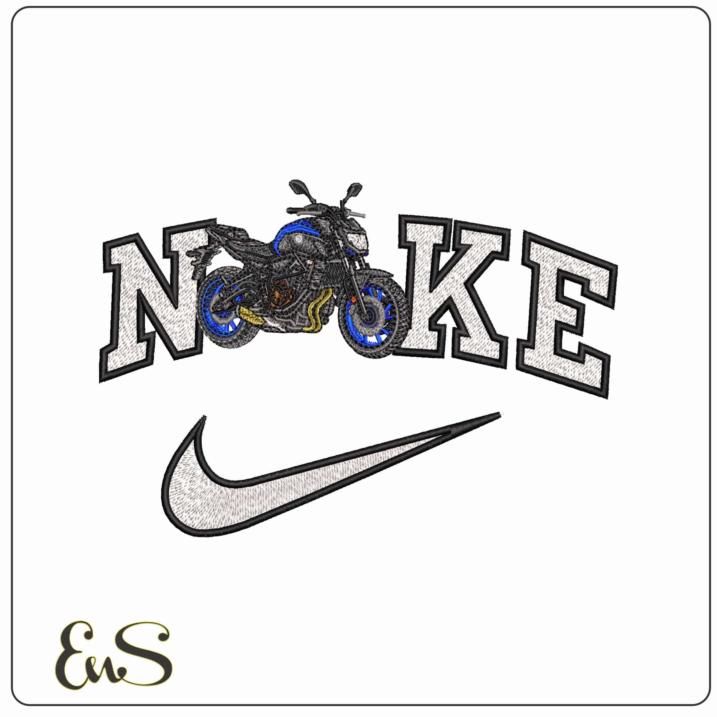 Nike Yamaha MT 07 Motobike  - Elegant embroidery design file-instant download