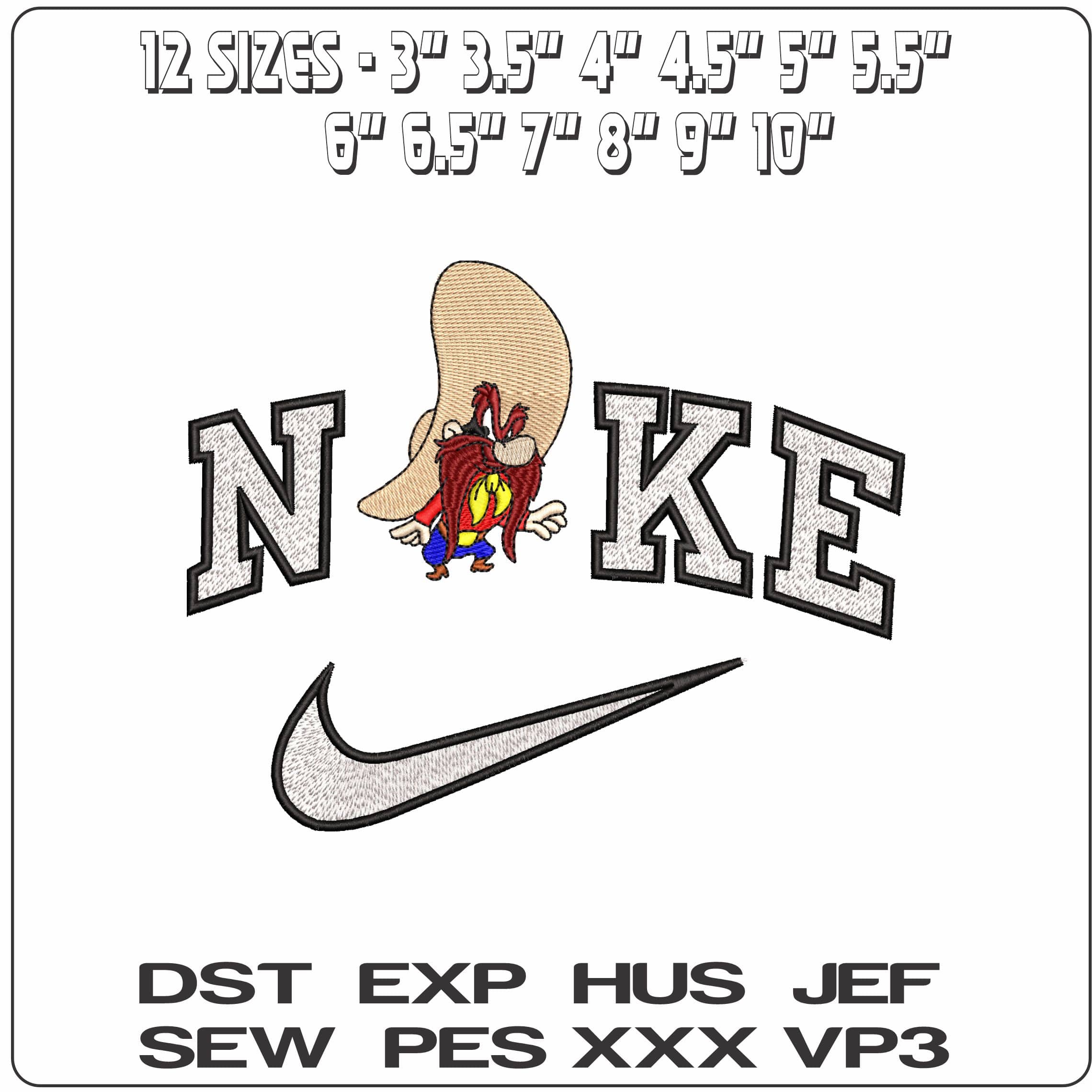 Nike Yosemite Sam Looney Tunes  - Elegant embroidery design file-instant download — view 2