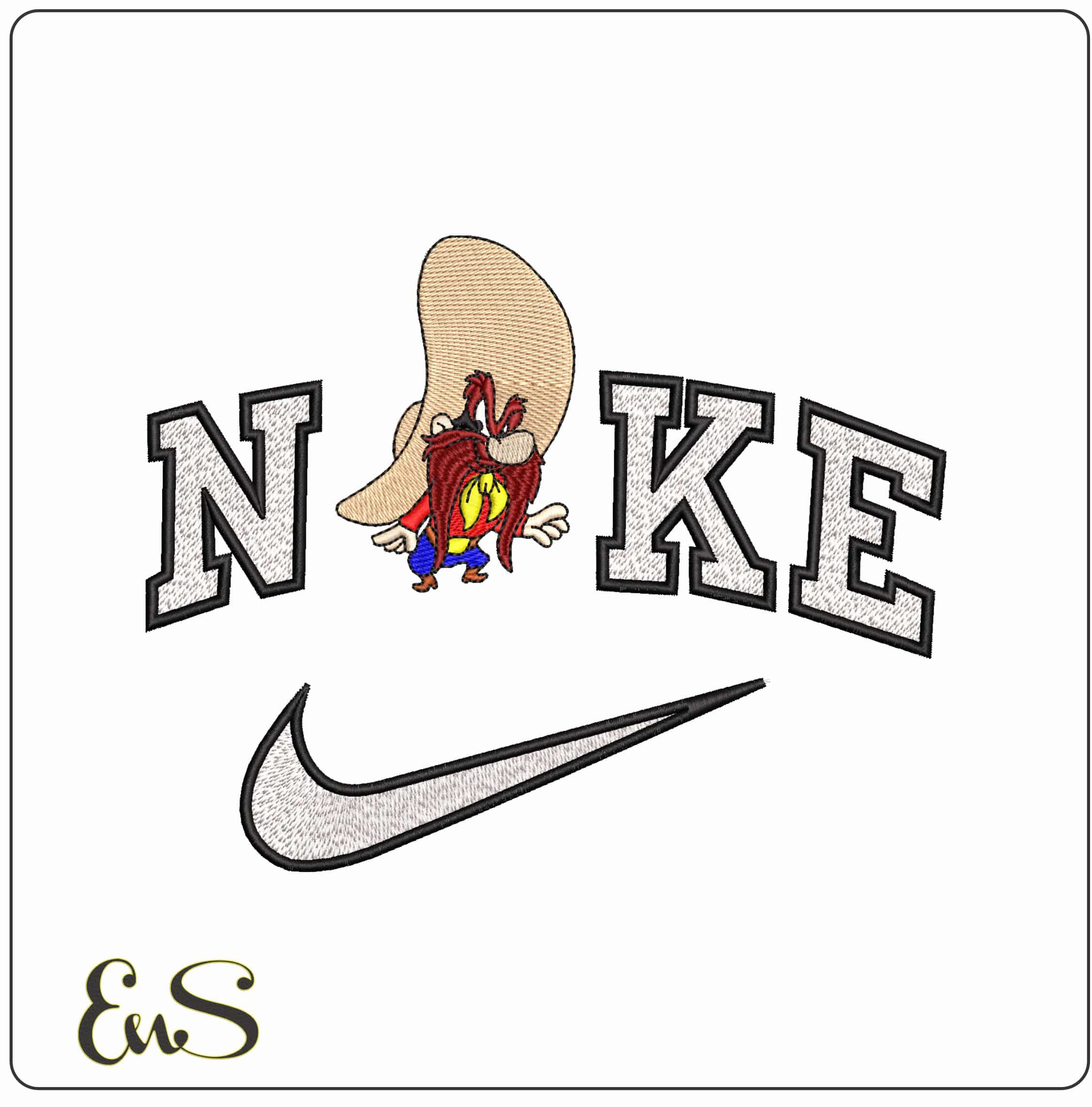 Nike Yosemite Sam Looney Tunes  - Elegant embroidery design file-instant download