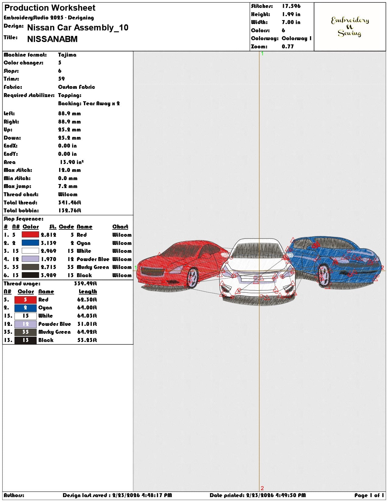 Nissan Car Assembly  - Elegant embroidery design file-instant download — view 3